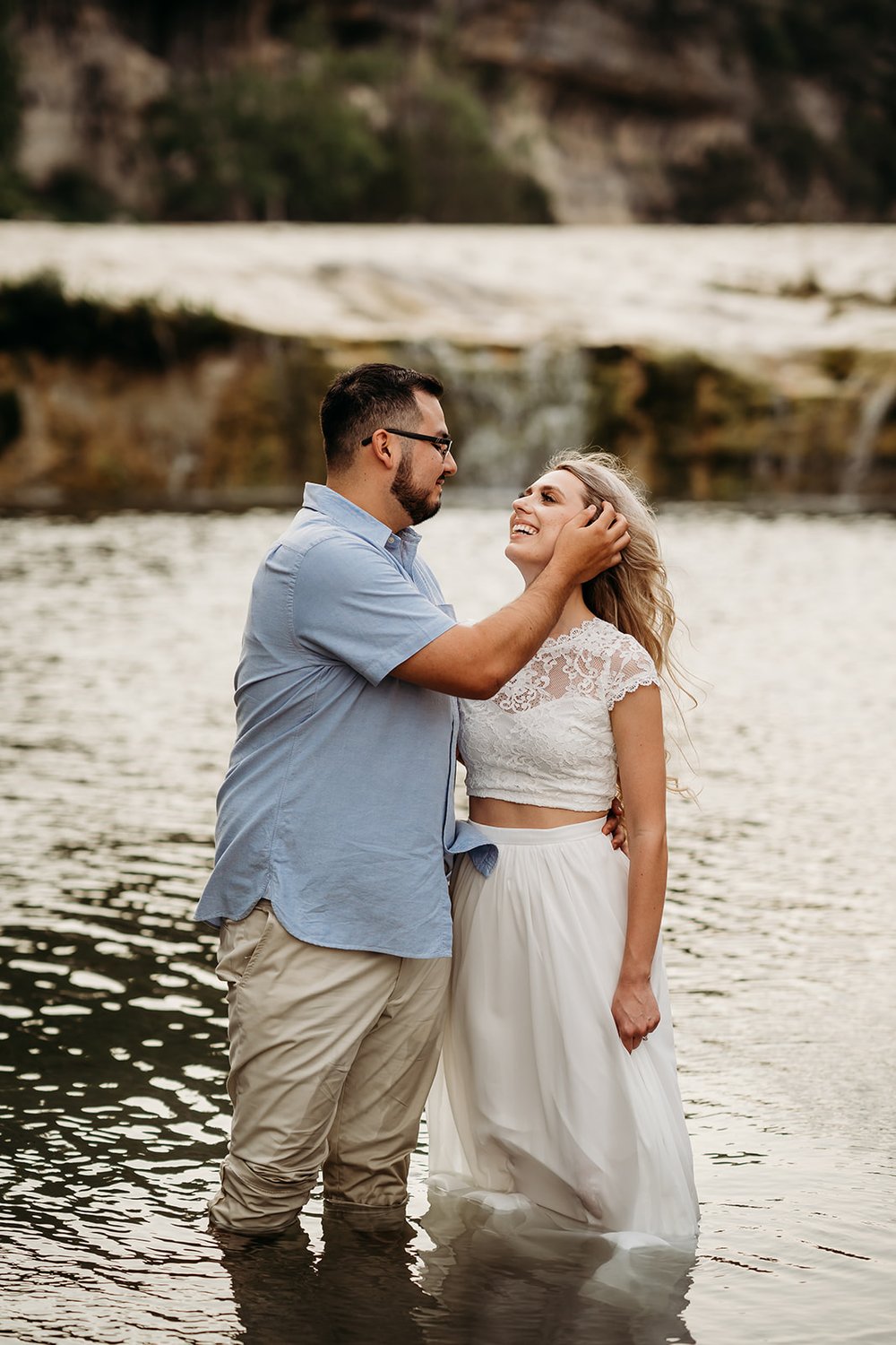 Romantic Summer Engagement Session at Riding River Ranch