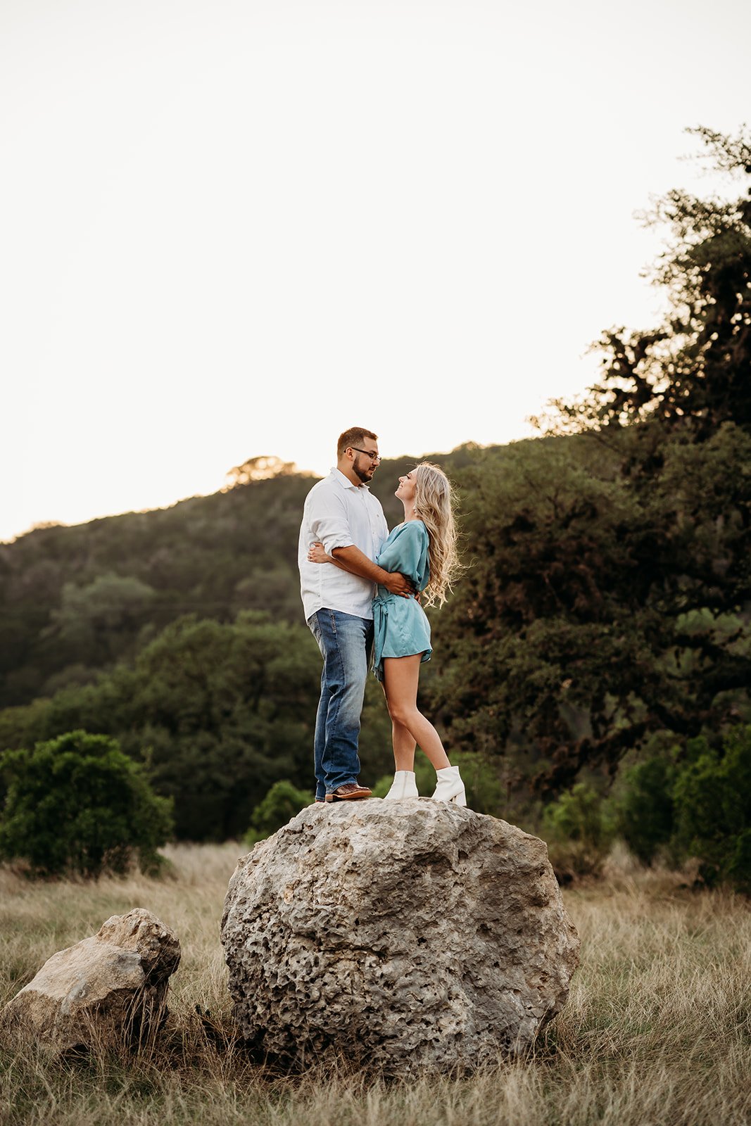 Romantic Summer Engagement Session at Riding River Ranch