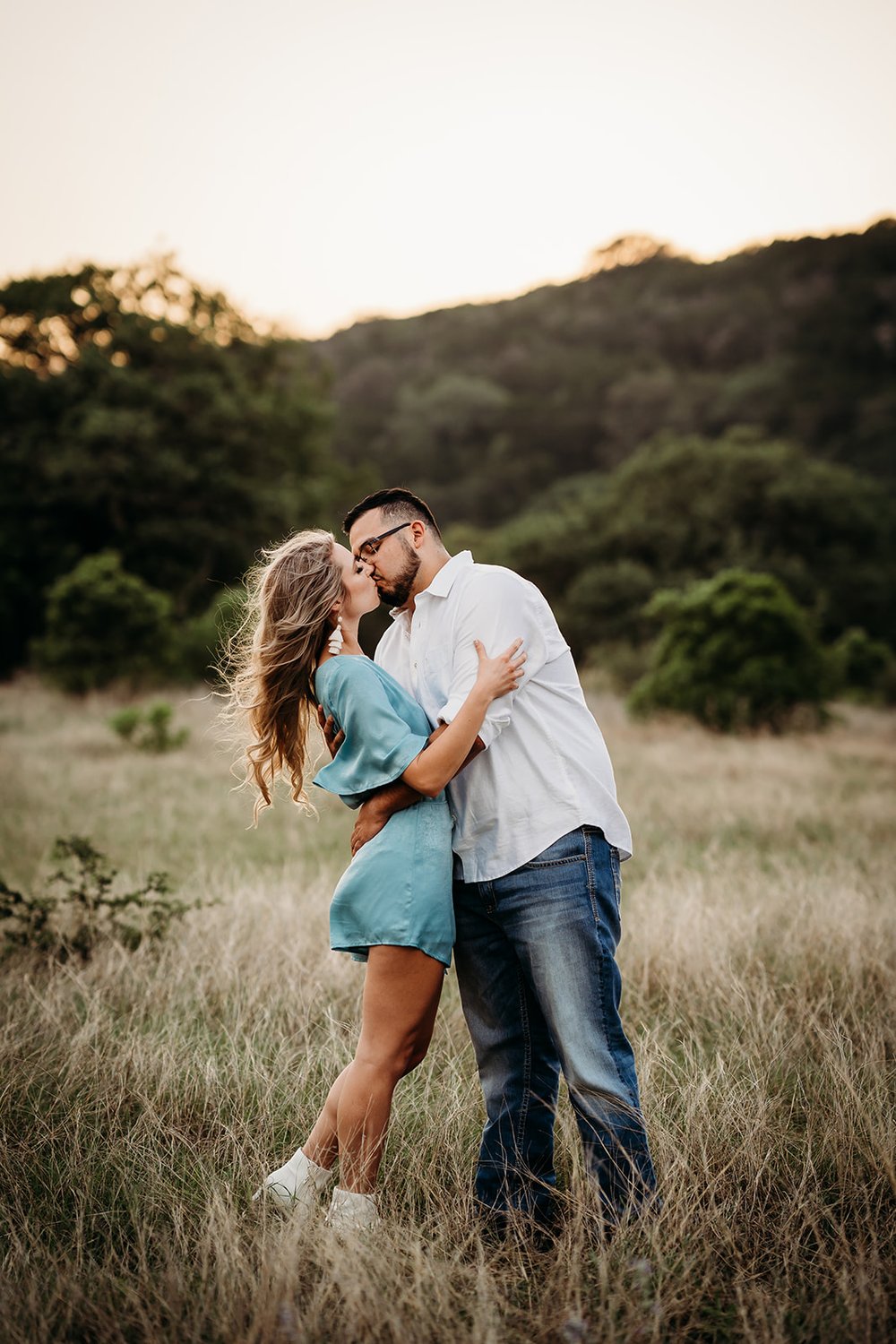 Romantic Summer Engagement Session at Riding River Ranch