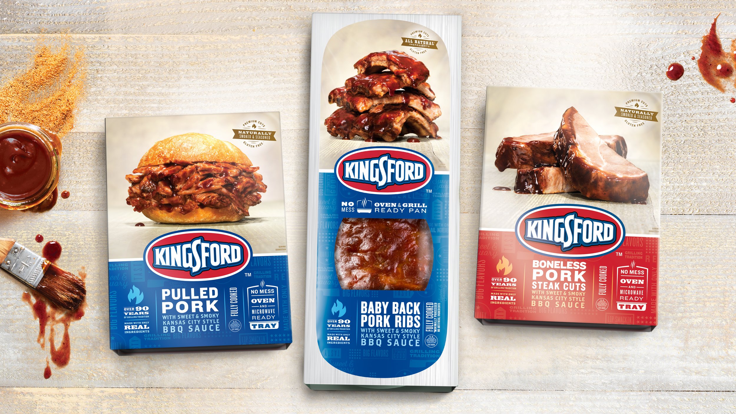 Kingsford BBQ Meats packaging photography - Discovery Photography - Flash Social - design by DuPuis Group