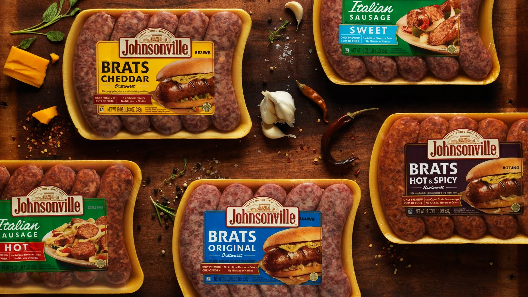 Johnsonville sausages packaging - Discovery Photography - design by DuPuis group