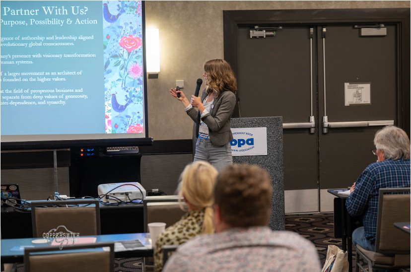 Presenting on evolutionary leadership models at the Independent Book Publishers Association