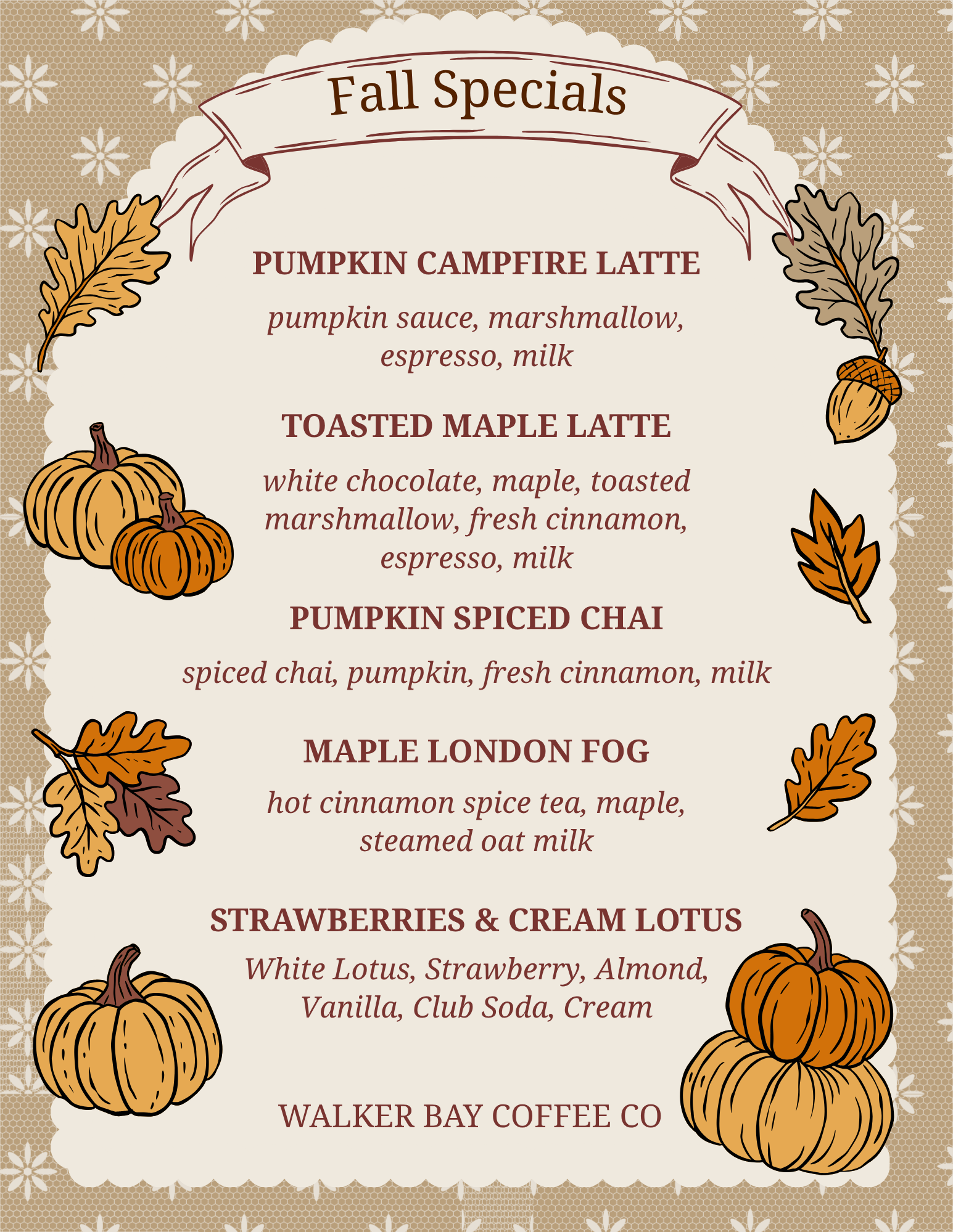 Orange Brown Rustic Illustrated Pumpkin Patch Fall Autumn Flyer .png