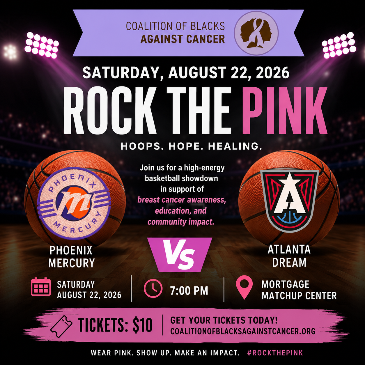 CBAC x Phoenix Mercury Rock the Pink