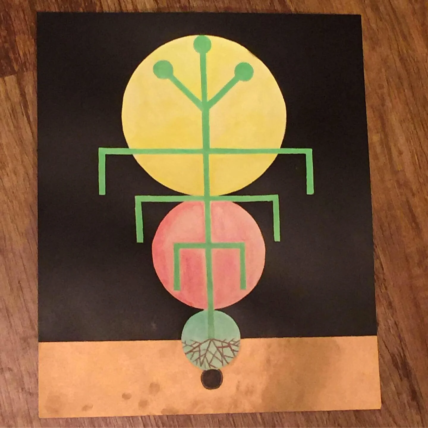 "Corn Cycle". Acrylic. Stencil. All rights reserved.