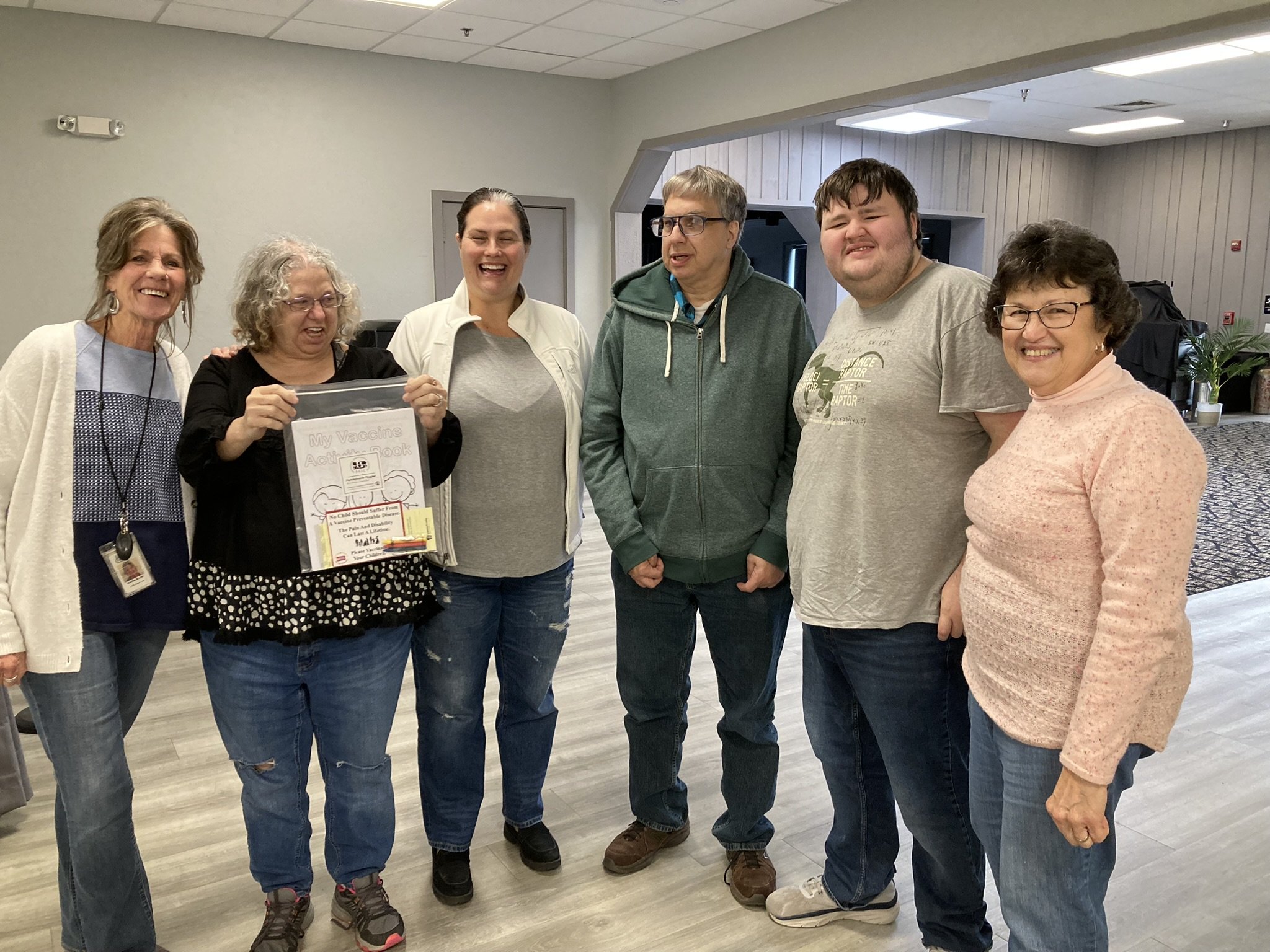  Disabled adults from the H.A.R.T. Center volunteered to assist PPSN in the packing of more than 1,200 Pediatric Vaccine Information Packets delivered to Pre-Schools and Day Care Centers. 