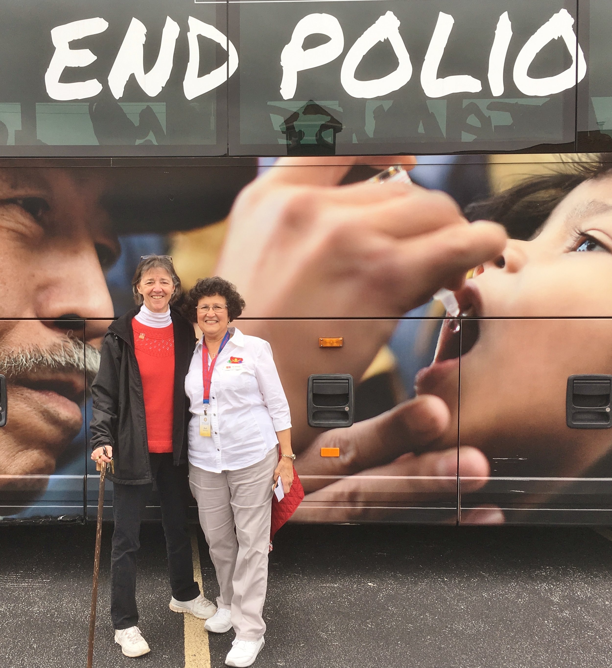  Survivor/Rotarians Carol Ferguson and Deborah Stambaugh World Polio Day, 2021 