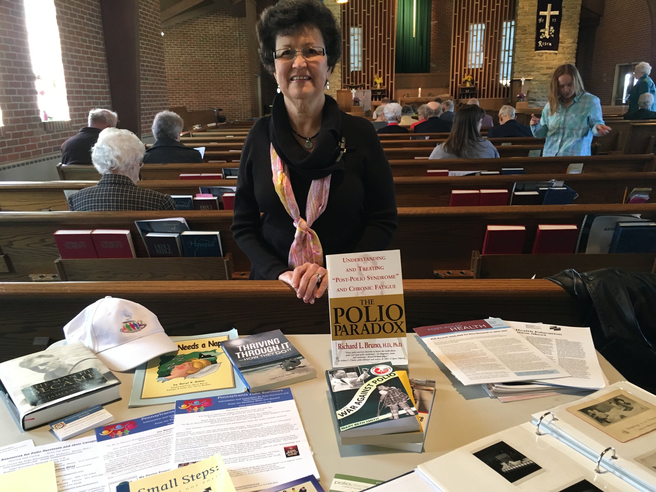  Survivor Deb Stamburgh – Speaking about the realities of the poliovirus at a local church, 2016 