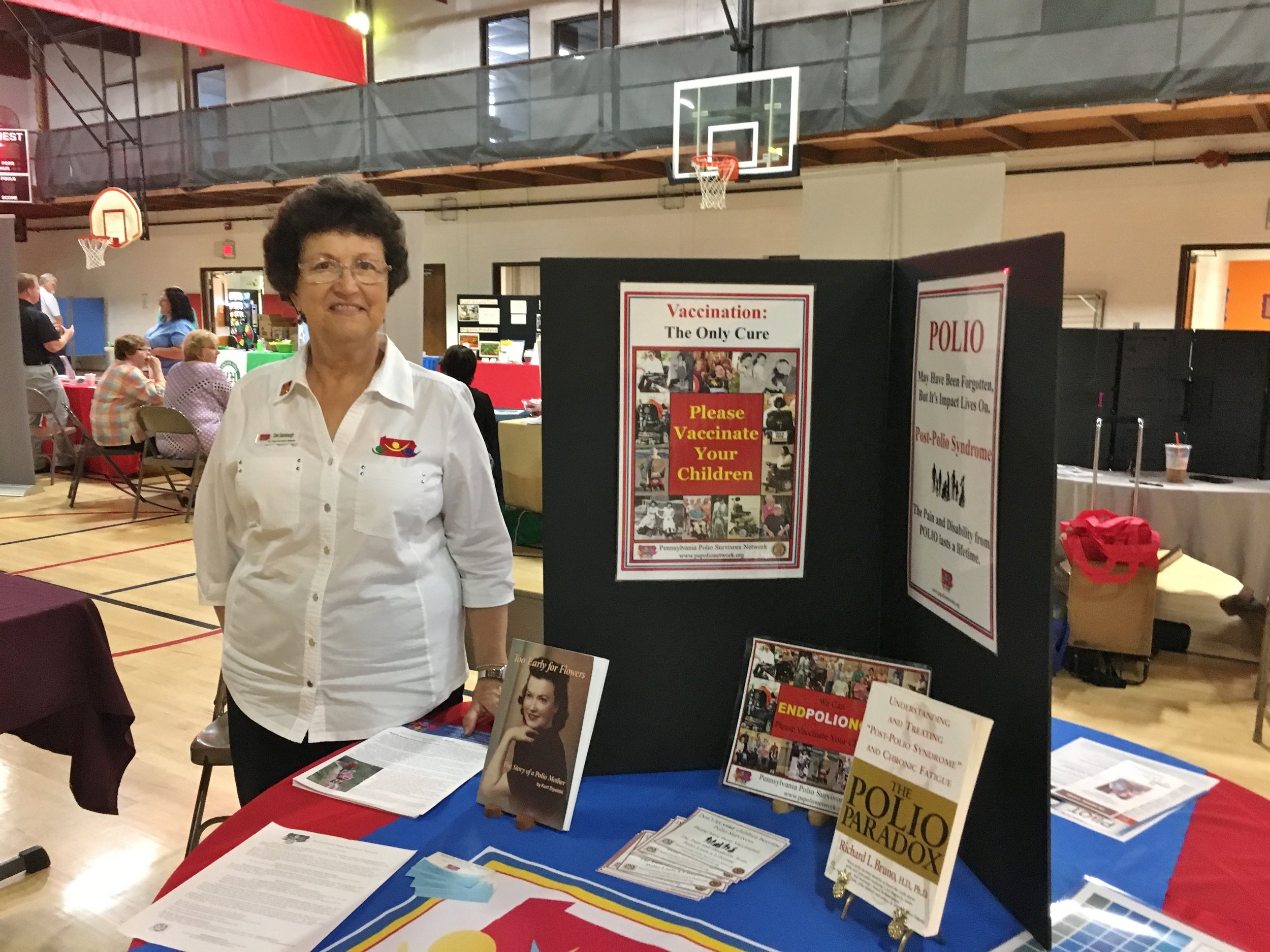  Survivor Deb Stambaugh exhibiting at a Senior Health Fair, Adams County, PA, 2017  