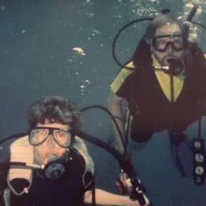 Scuba diving with George