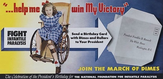 “Help me win my victory,” asks a girl recovering from polio in 1942 