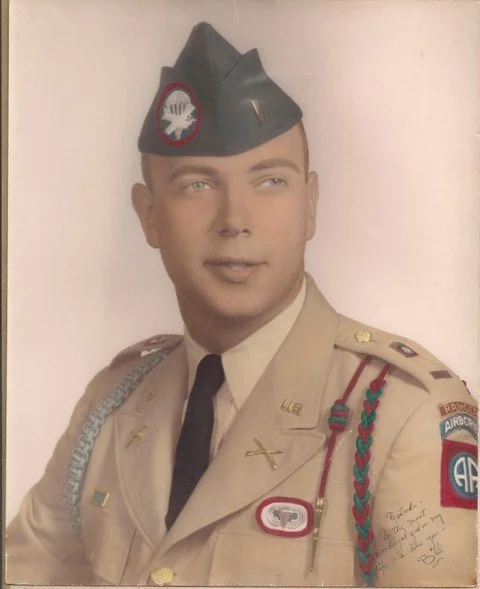 Lieutenant Bill Matz, 82nd Airborne Division, 1964. Linda showed this photo to our baby son every night while I was in Vietnam. He knew his dad when I came home! (Private collection)