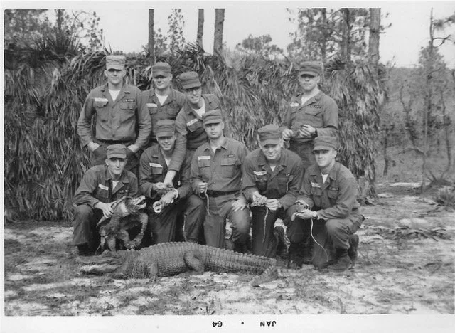 With my squad of West Pointers in Ranger School at Florida Ranger Camp. I'm in the center, kneeling. (USAIS)