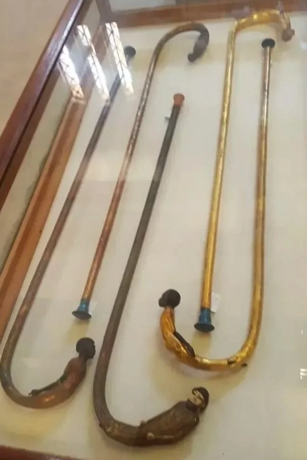 Walking sticks in King Tut's tomb. Photo by the author.