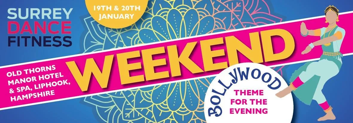 Digital banner ad for a Bollywood themed fitness weekend.