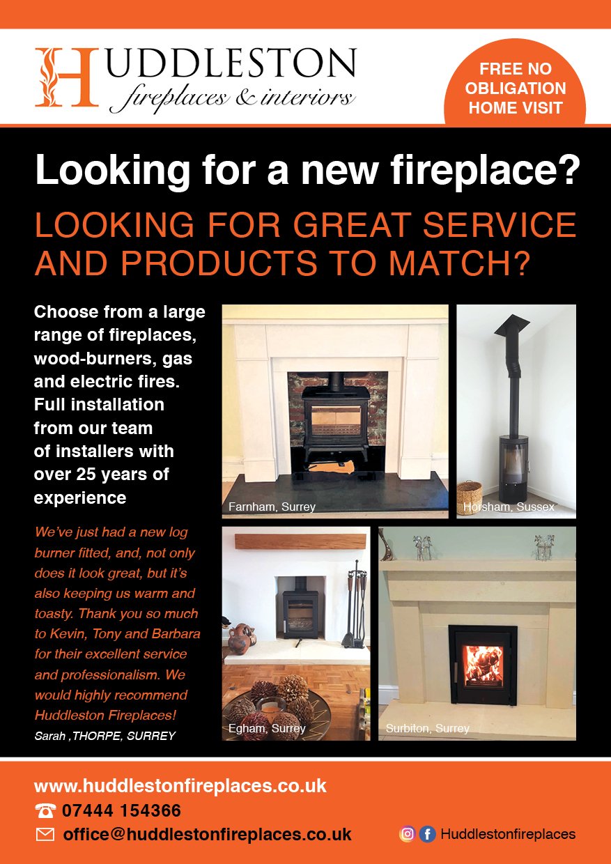 An A5 flyer for a fireplace company.