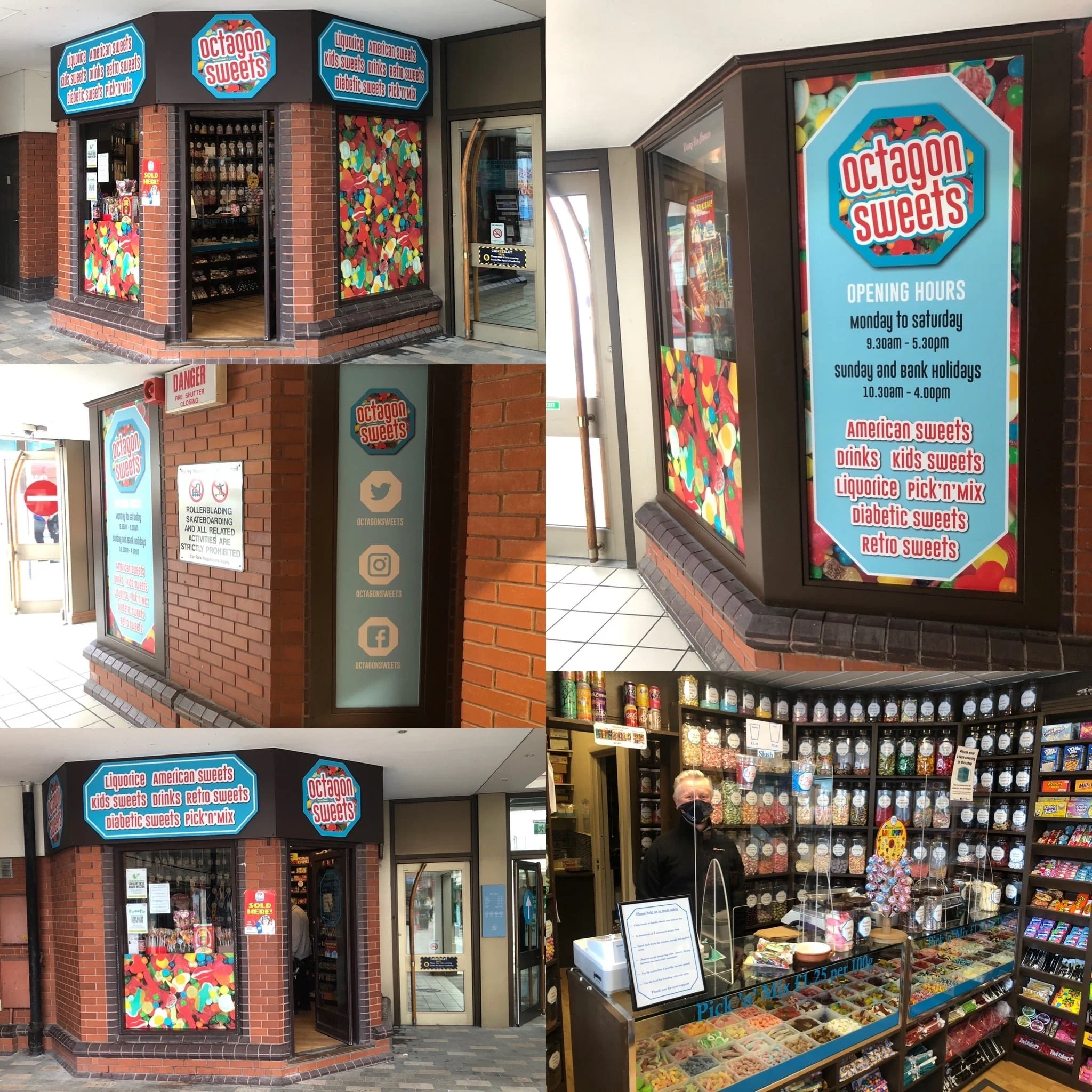 Logo and signage design for a sweet shop in Camberley.