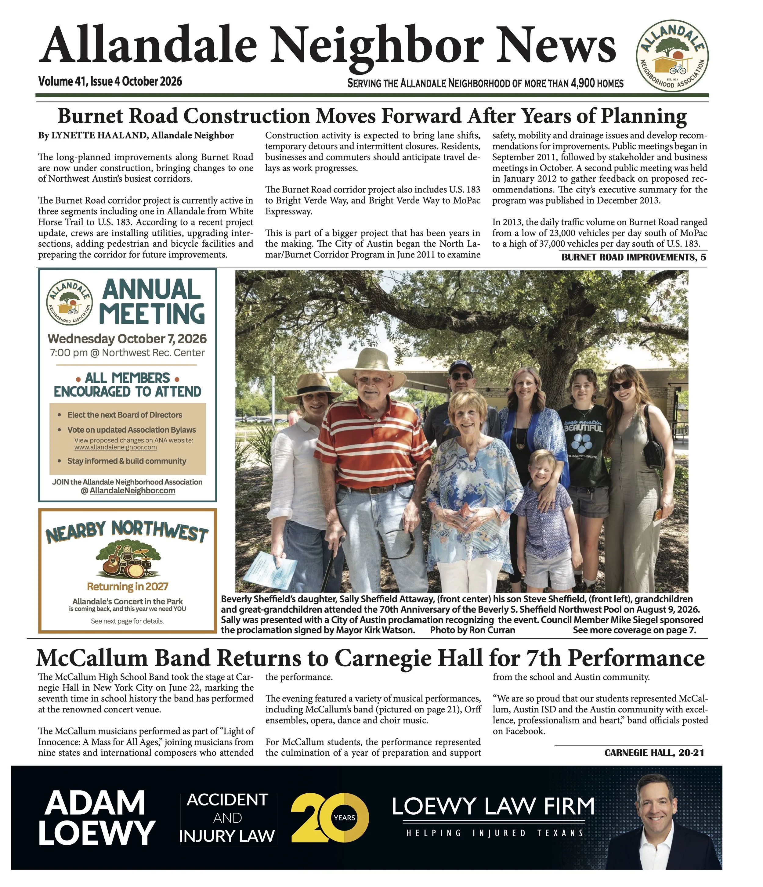 October 2026, ANA Newsletter