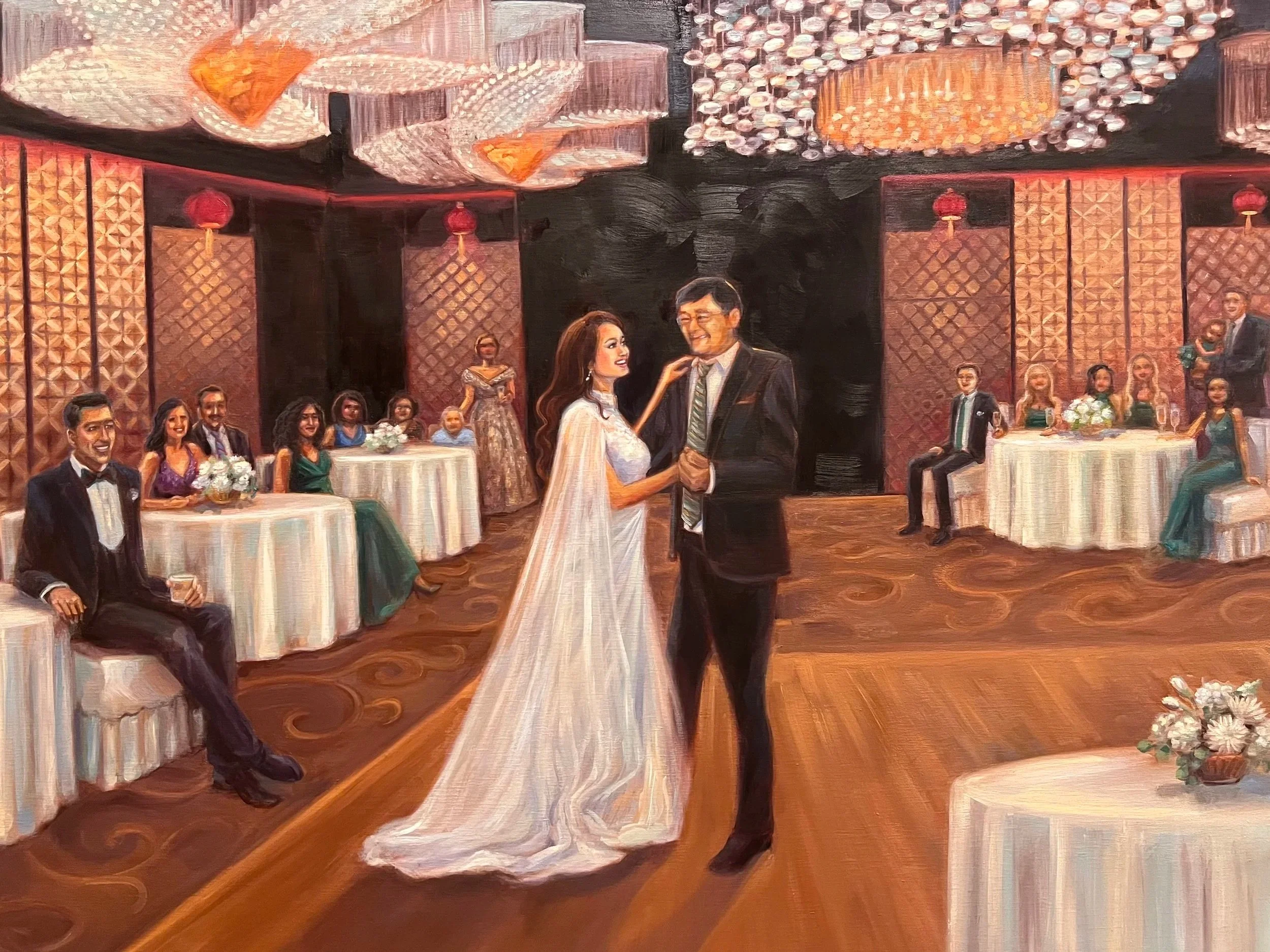 Daddy Daughter Dance at Royal China, 24 x 30"