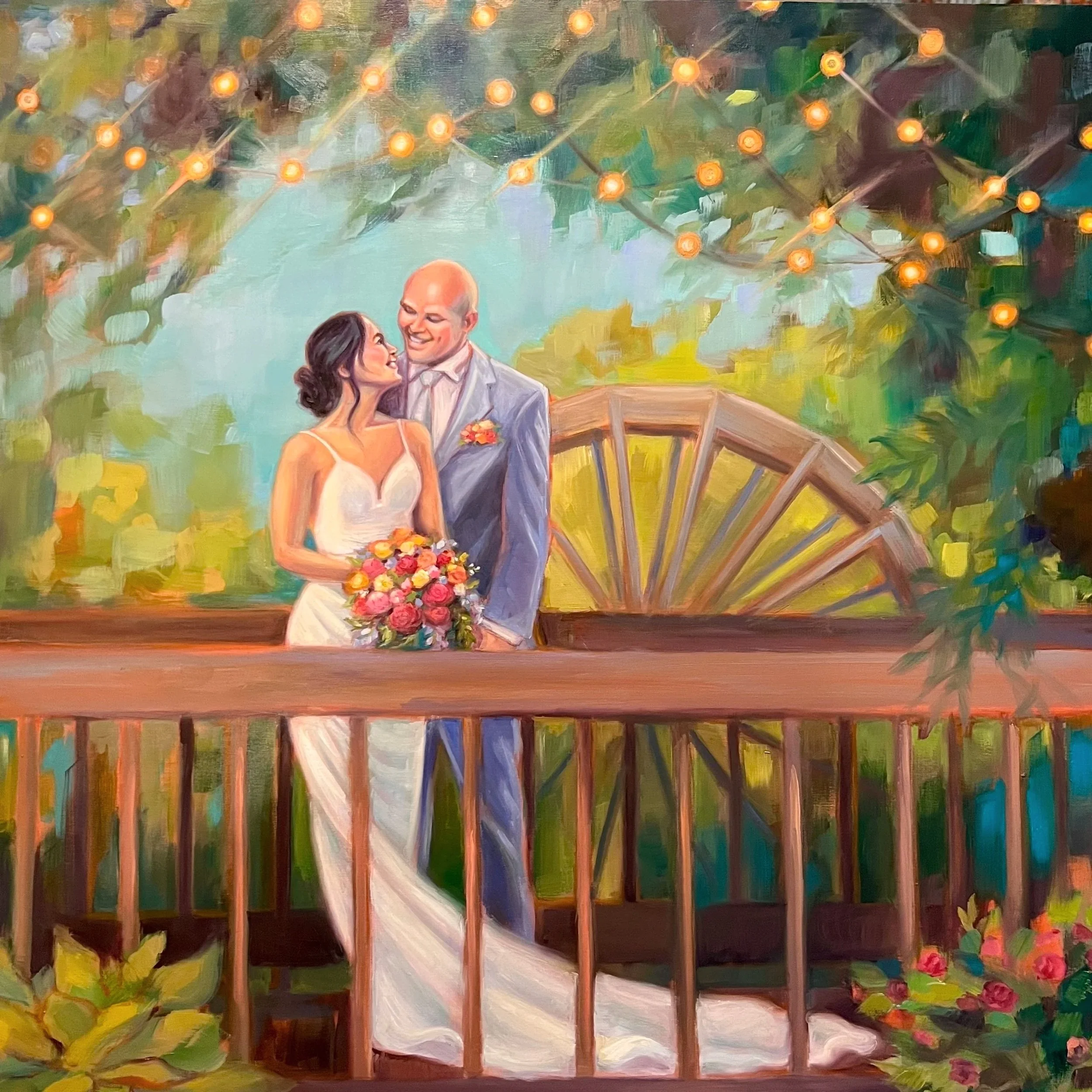 Under the Lights at The Cotton Gin, 24 x 24" 