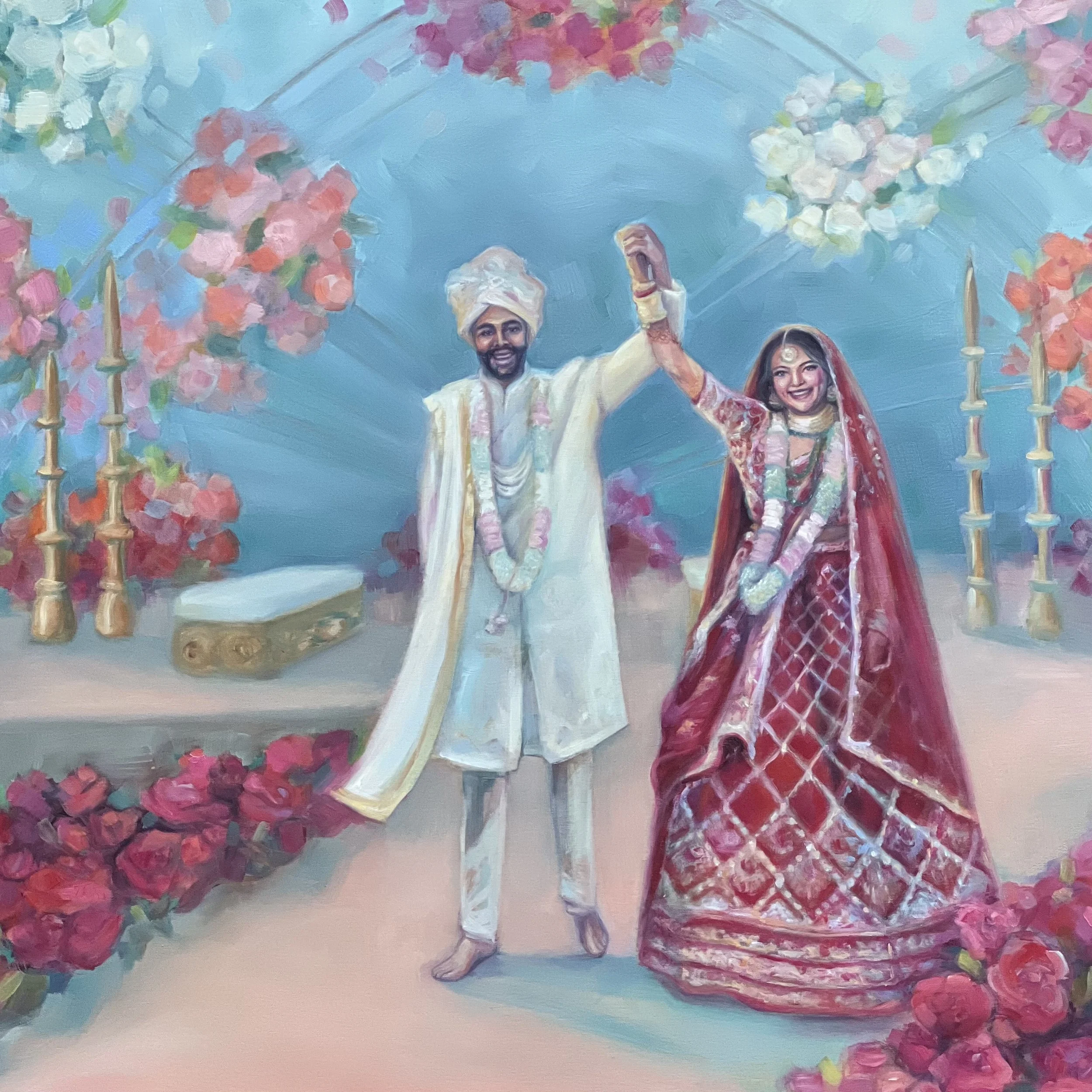 South Asian Wedding with mandap