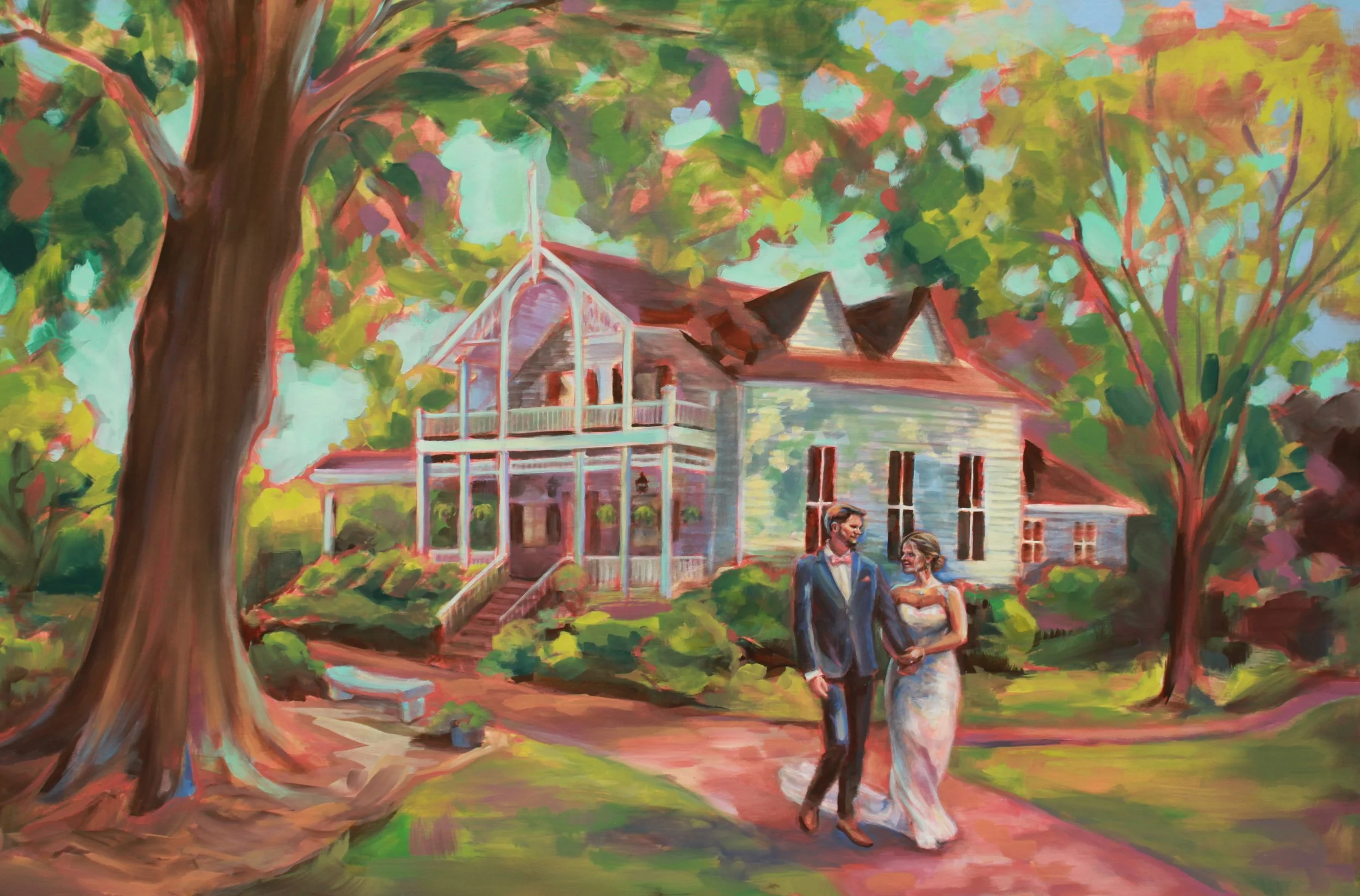 Walking Into Forever - Jim & Kelli at Marietta Educational Garden Center, 24 x 30"
