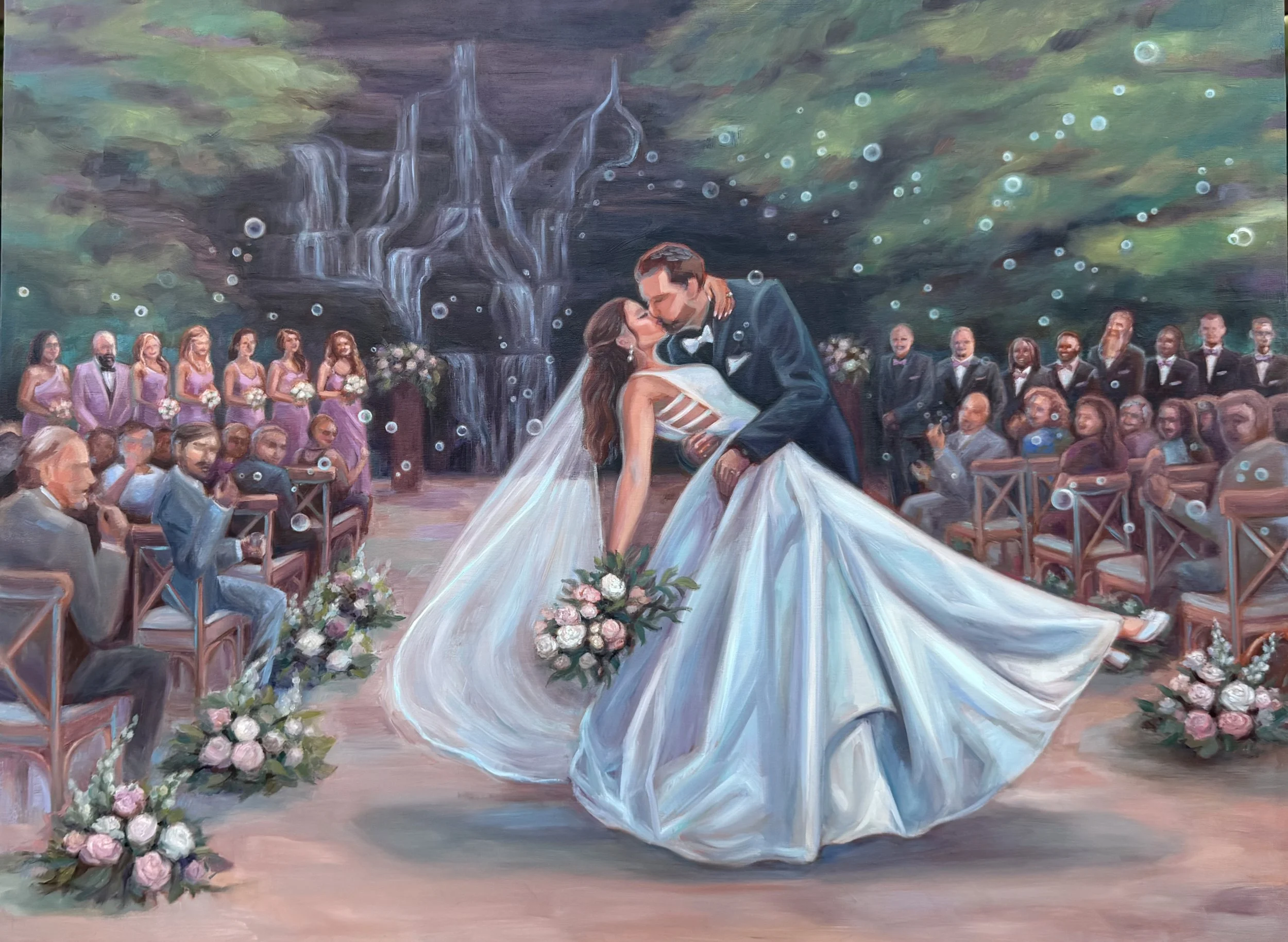 Magical Dip Kiss at The Falls at Blue Ridge, 30 x 40"