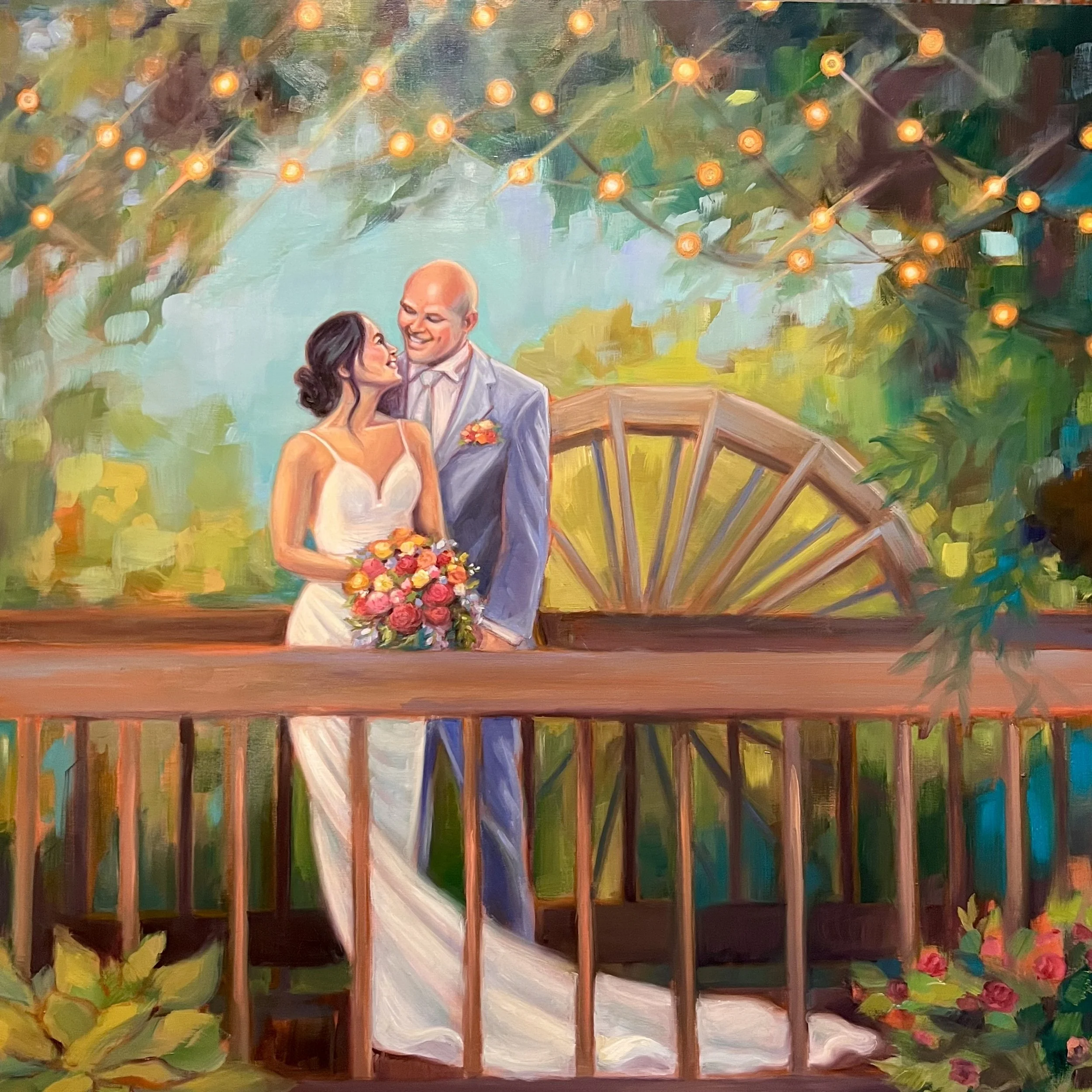 Under the Lights - Kimberly & Billy at The Cotton Gin, 24 x 24"