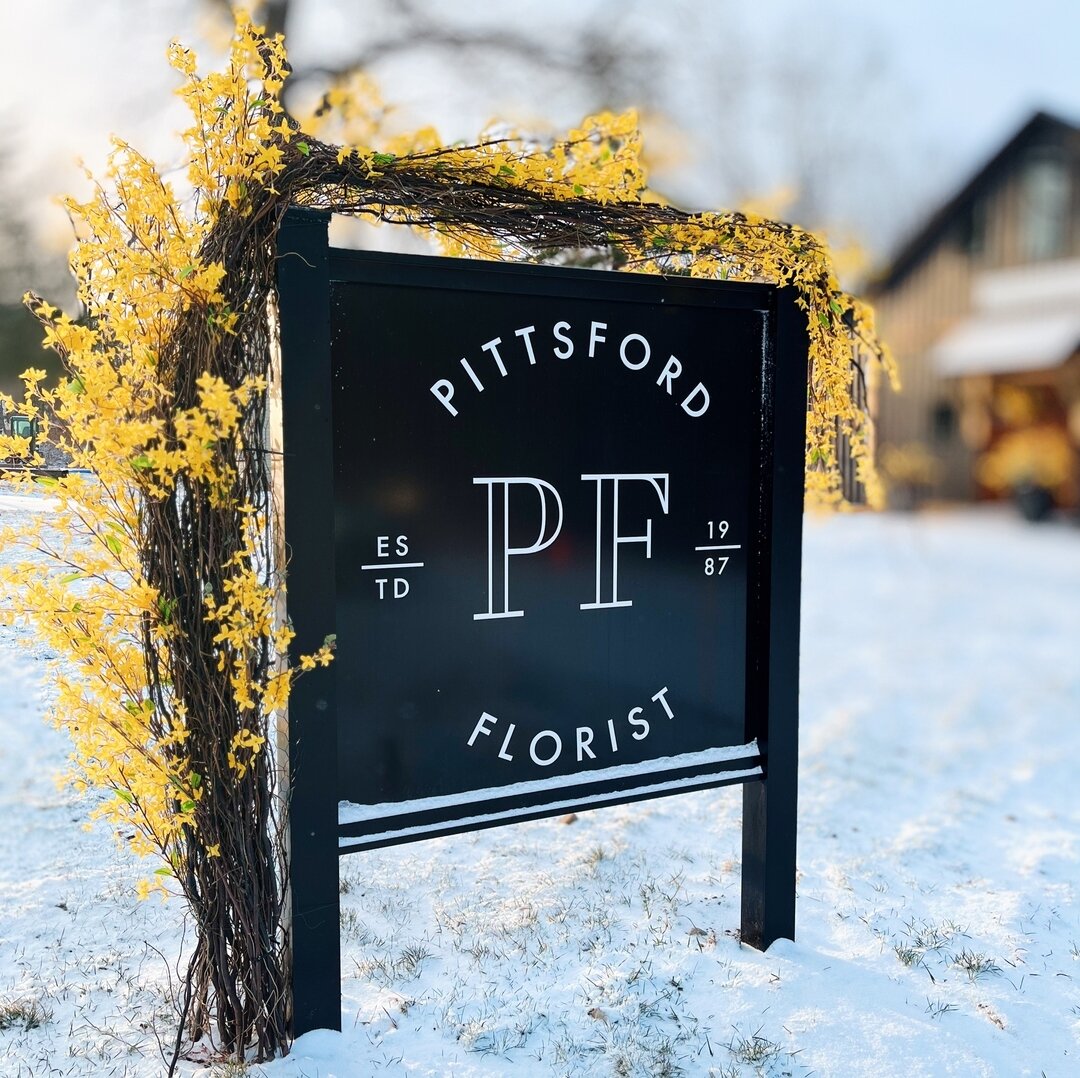New location, same branding. A significant refresh for Pittsford Florist and their new digs. 
🌸 

The moody black of the signage and the building pop as you drive by, so it stopped me in my tracks this morning to document Pope Joan&rsquo;s brand ide