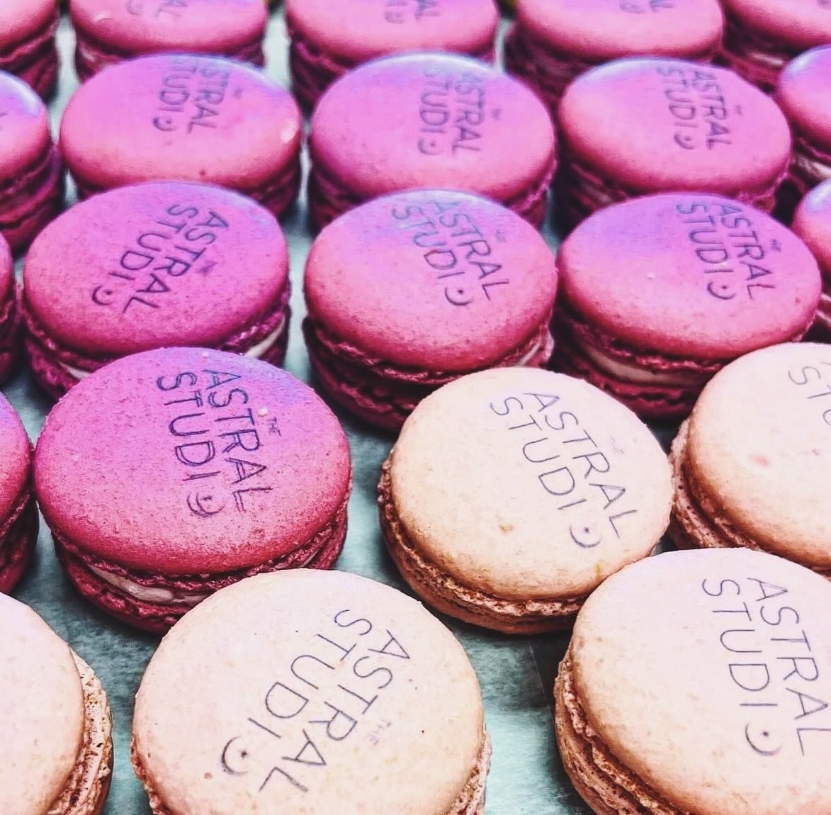 When you are deep diving on a client&rsquo;s socials because you miss them, and see your logo on macarons. 
🌙💖✨