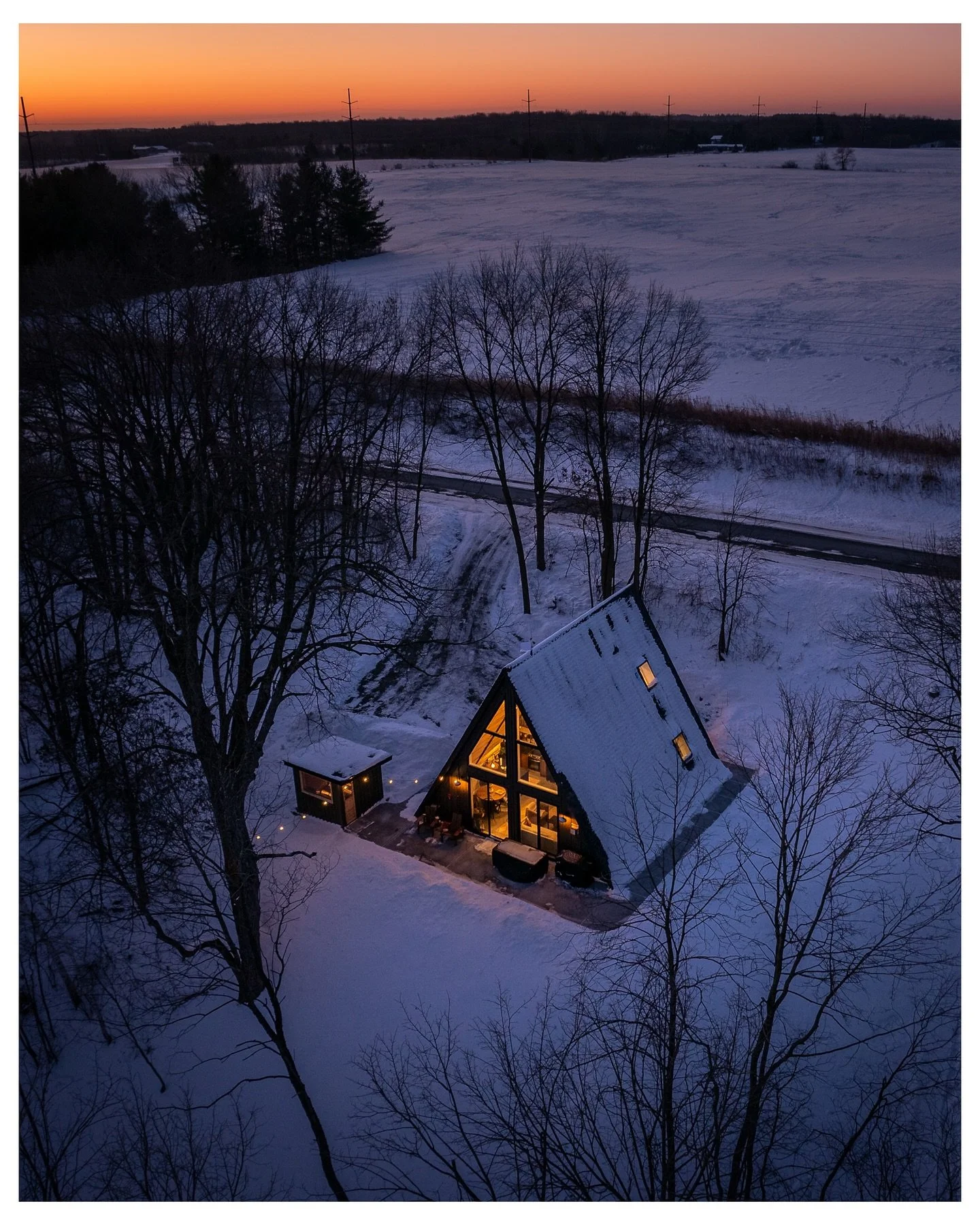 Introducing @grenwoodaframe 
.
With a @forgesaunas sauna steps away and a cozy A-frame to retreat to, subzero temps don&rsquo;t matter here. Just 90 minutes from the Twin Cities, this is the ultimate winter escape ❄️🔥🌲
.
.
.
.
#GrenwoodAFrame #AFra
