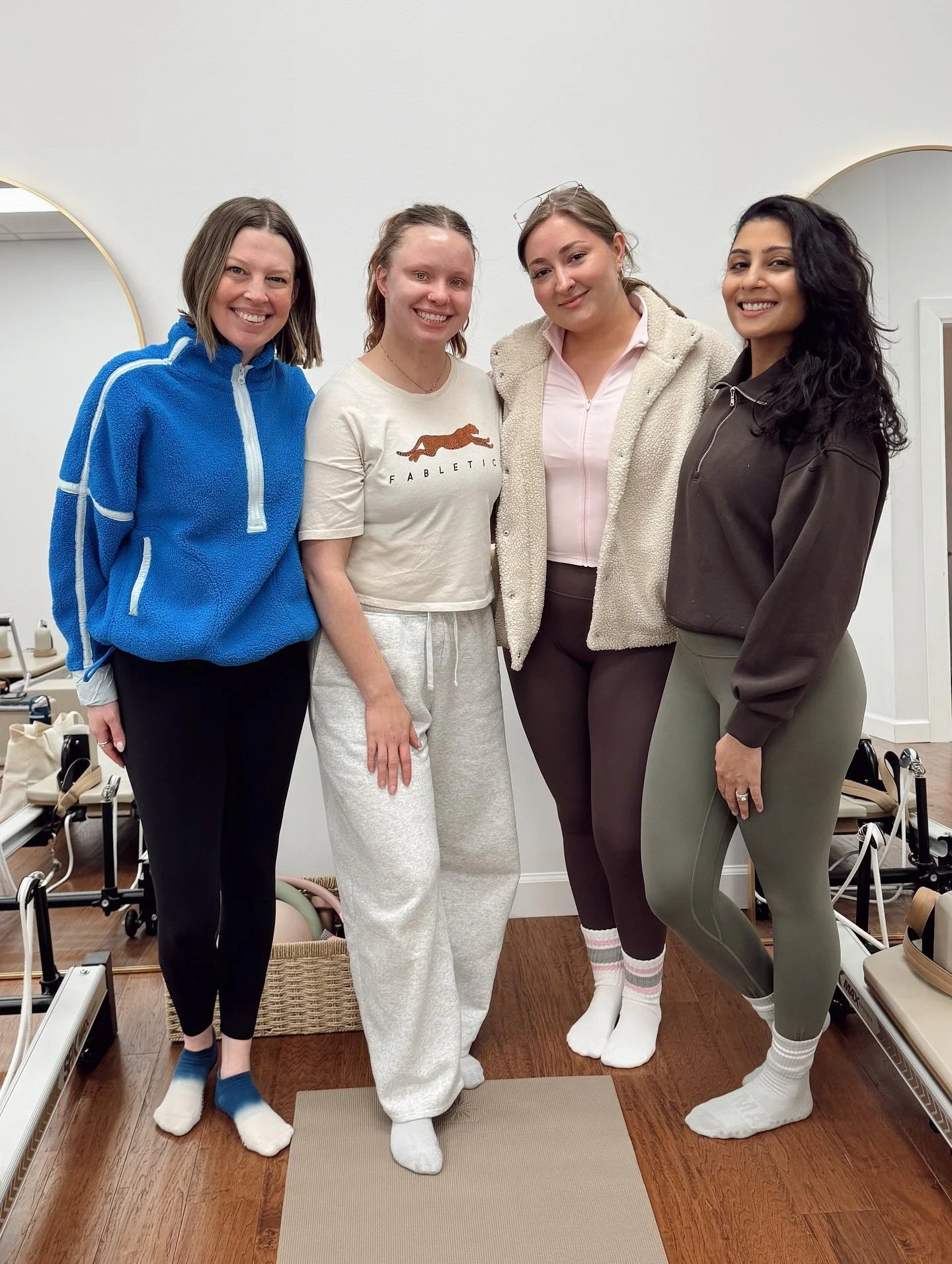 Day 1 of @eytpilatesteachertraining for these beautiful ladies! They did AMAZING. 🤍 Meet your future PBL teachers: Amanda, Brandy, Allison, and Emily.

They are so excited about this journey, and I am beyond thrilled to have each of them in the stud