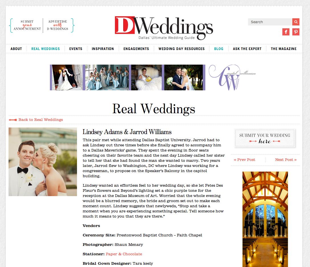 Dallas Museum of Art Wedding • DWeddings Feature
