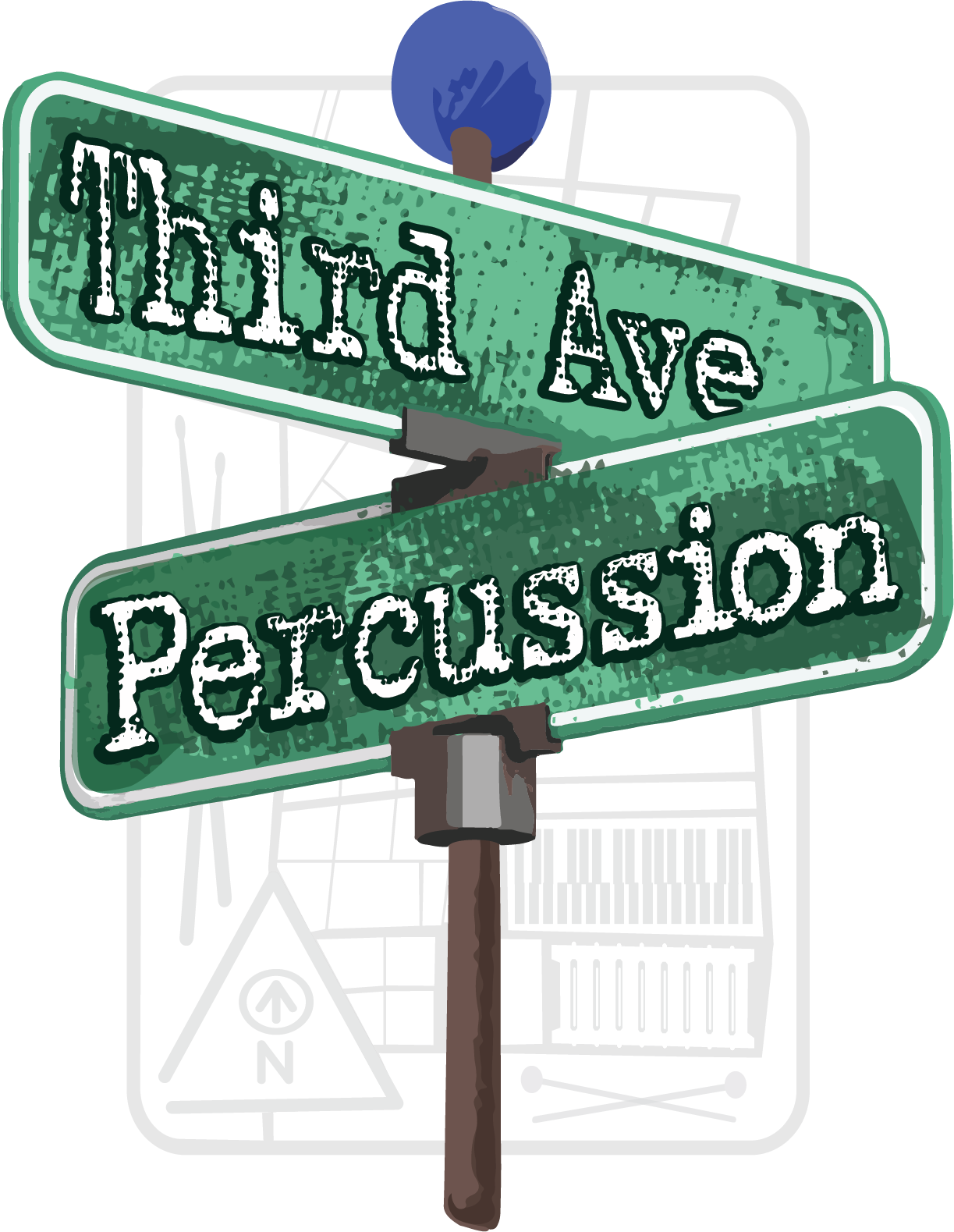 Street signs for Thrift Ave and Pecurssion at an intersection.