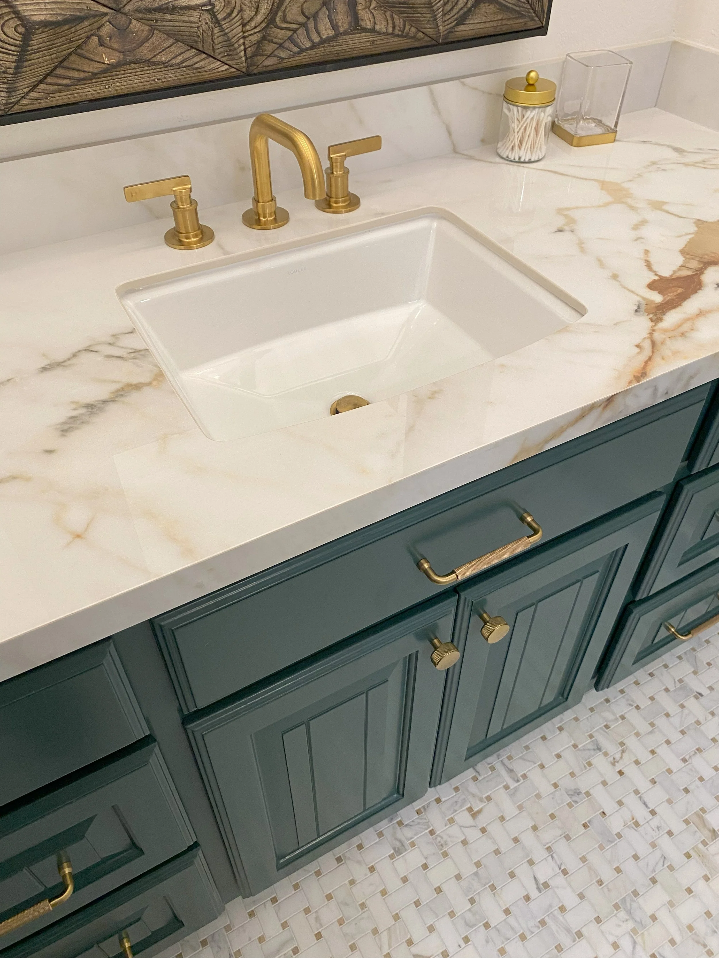 OLI elegant mosaic floor, gold trim, green vanity 3.jpg