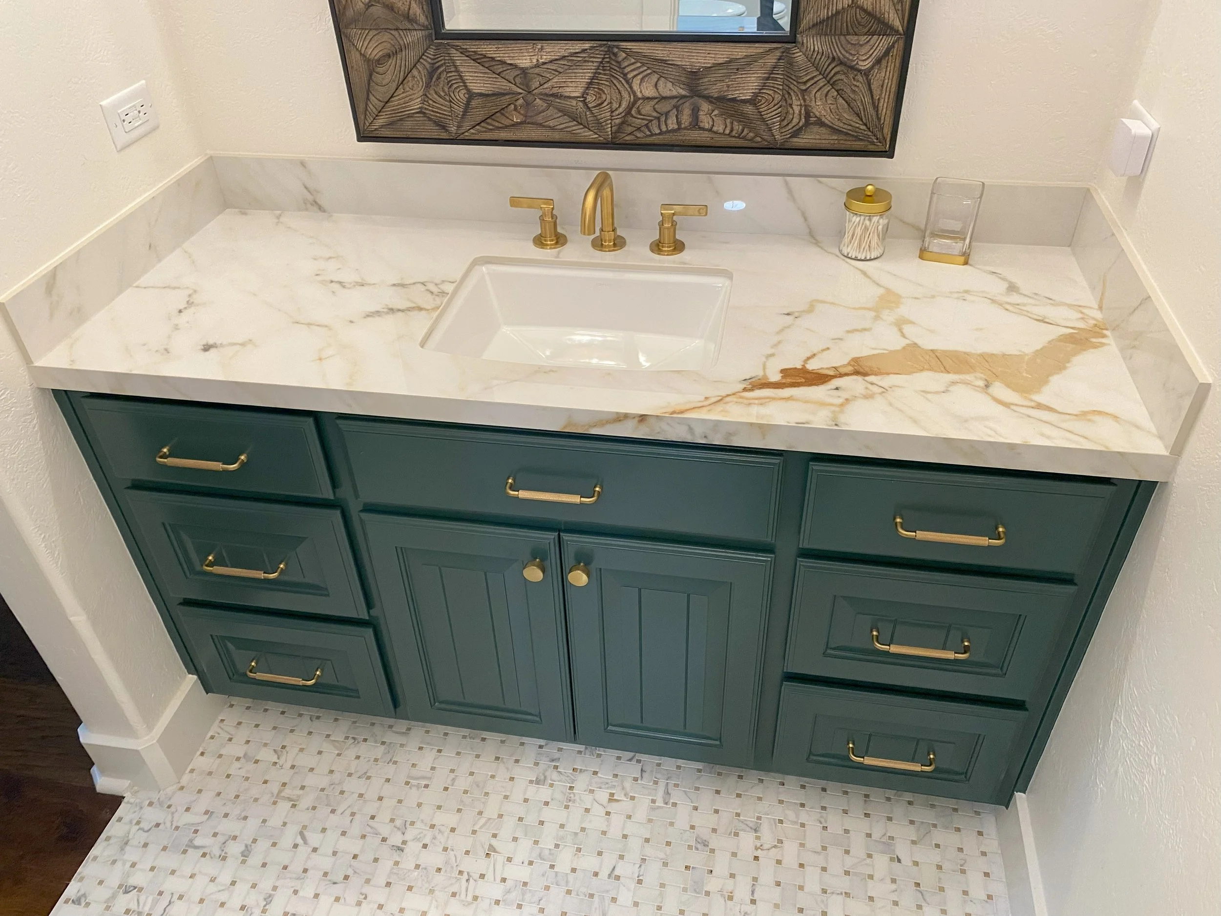 OLI elegant mosaic floor, gold trim, green vanity 4.jpg