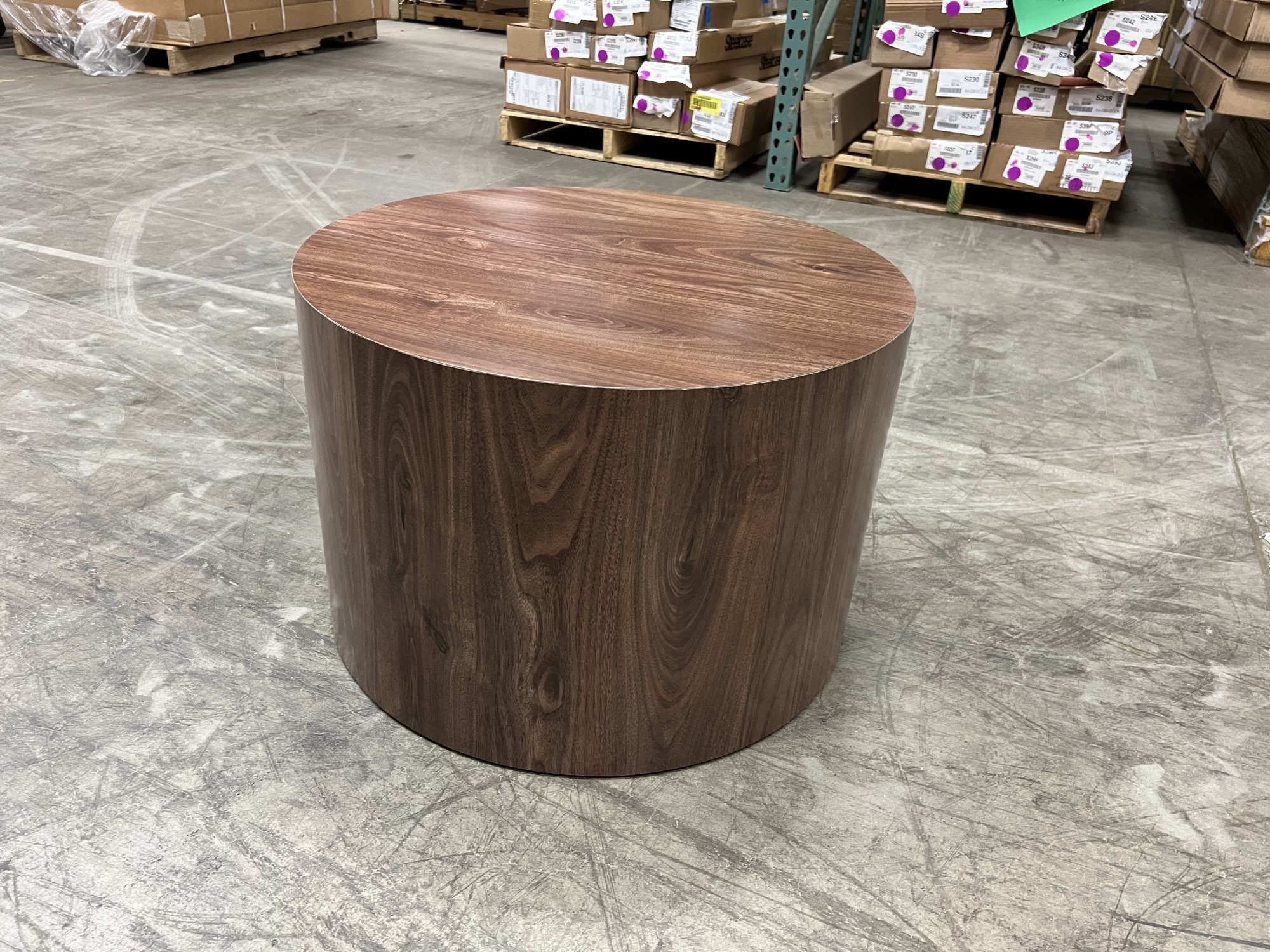 Flexxform - Sky Drum Table 24"D x 16"H Dark walnut laminate Qty: 1 | $100