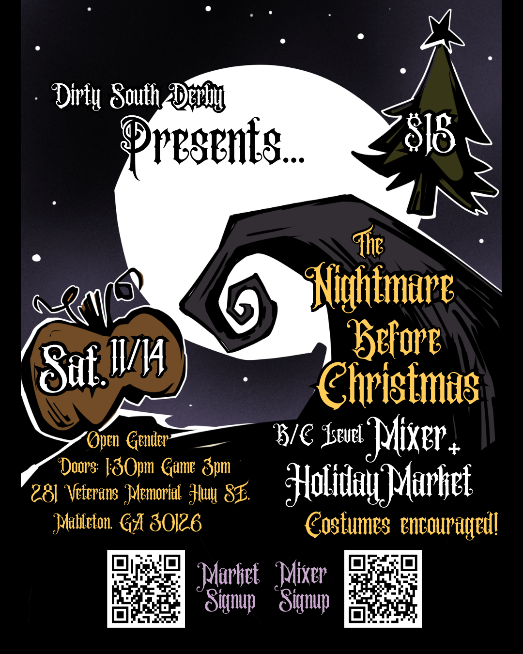 Atlanta Roller Derby’s Dirty South Derby Presents: The Nightmare Before Christmas
