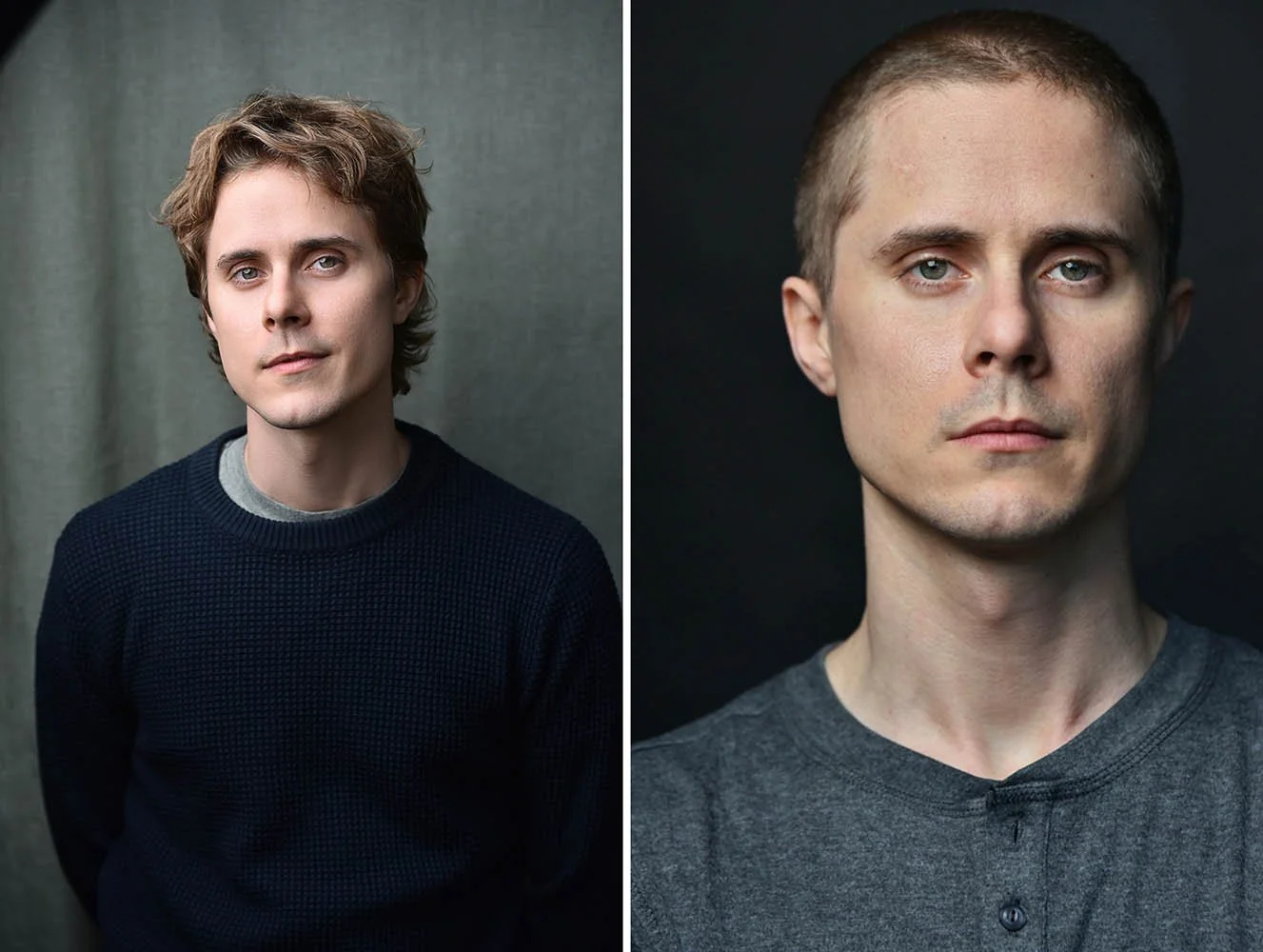 Actor and Lucky Rabbit Self Tapes founder Baker Powell before and after shaving his head, a look change that shifted the types of roles he's been cast in.