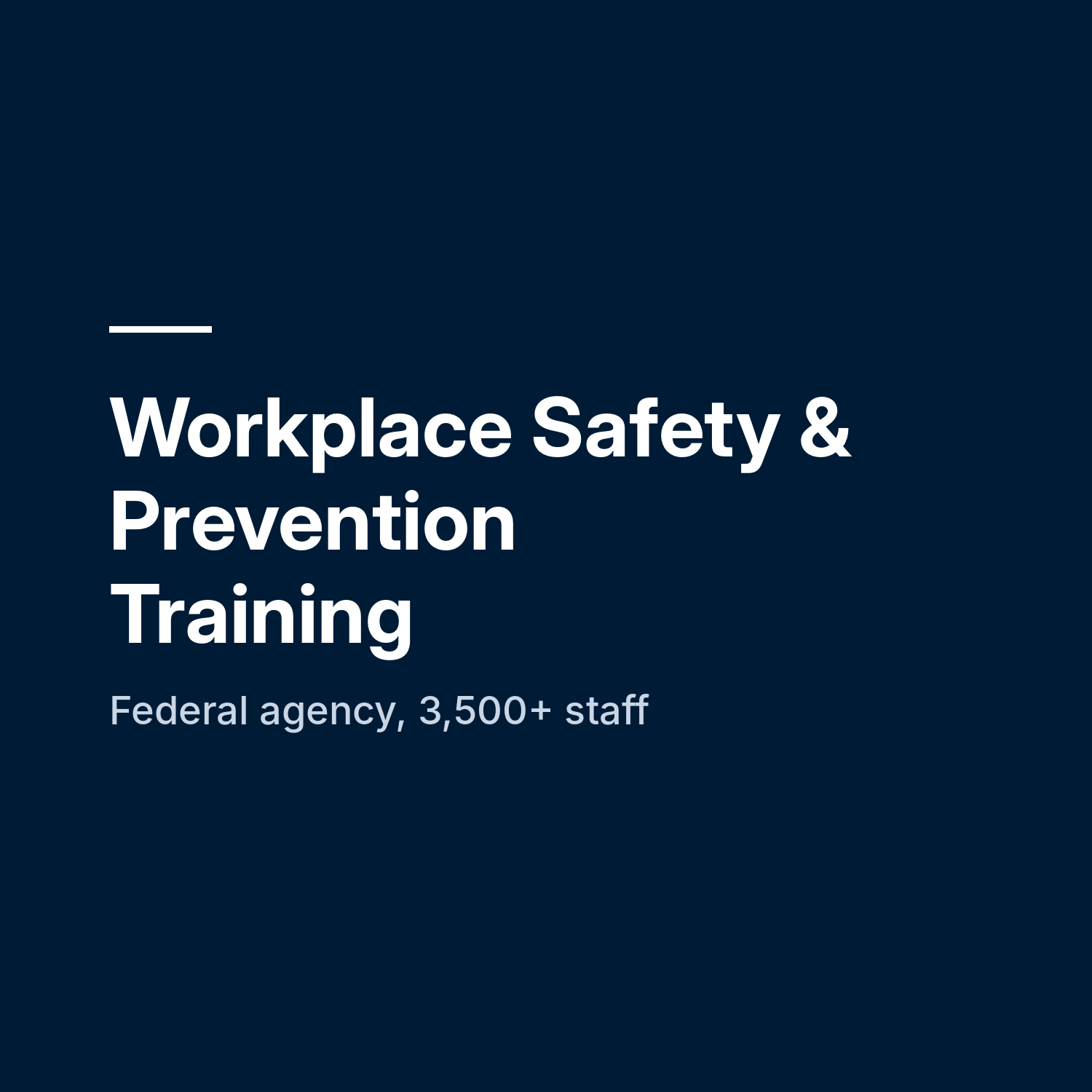 Workplace Safety & Prevention Training