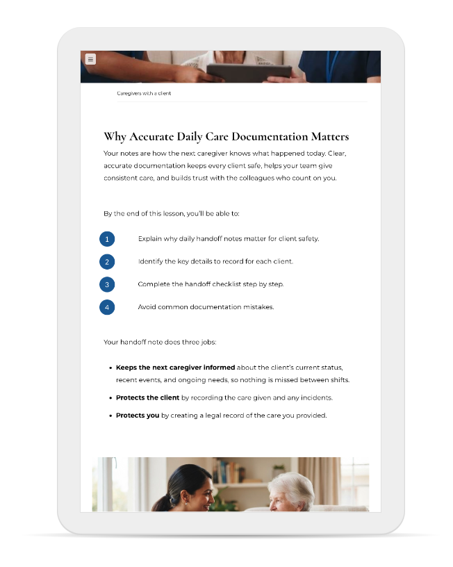 Each lesson opens with measurable objectives and a plain-language explanation of why the skill matters.