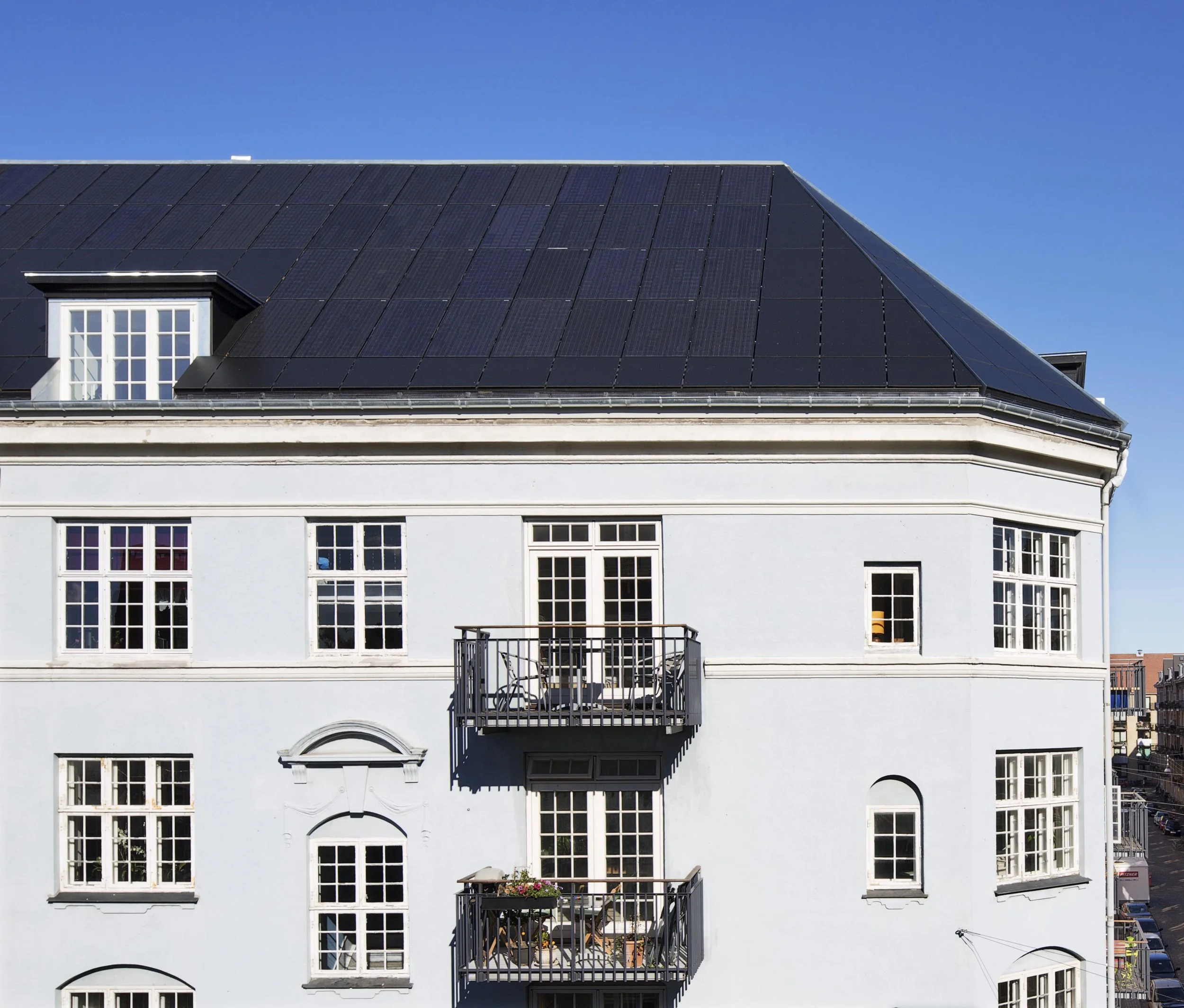 Solcelletag i historisk byområde