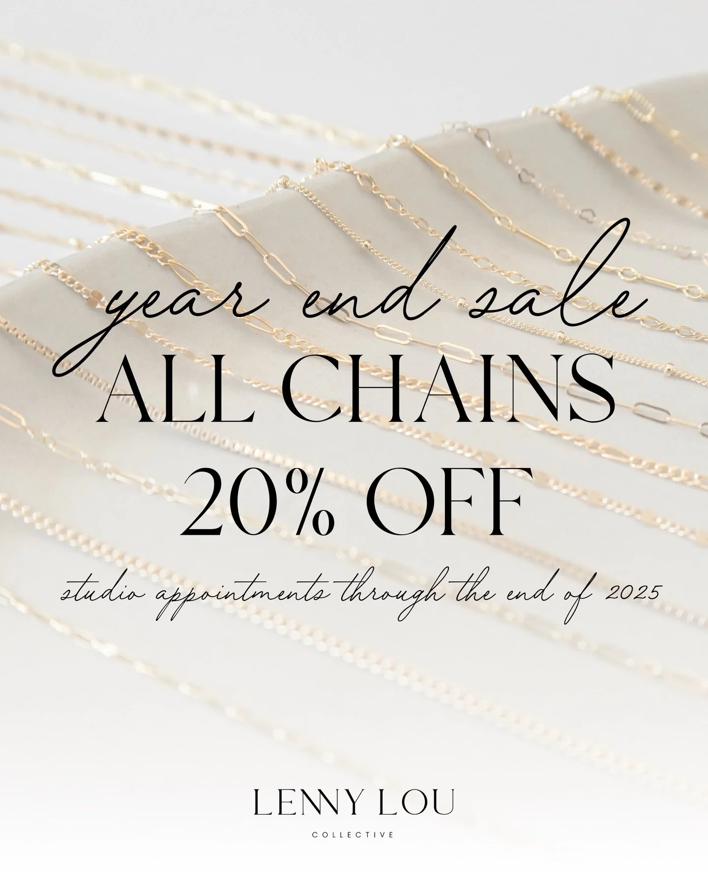 To celebrate these final weeks, all gold filled chains are 20% off now through the end of the year.

Book online at www.lennylou.com/appointments&nbsp;&nbsp;✨