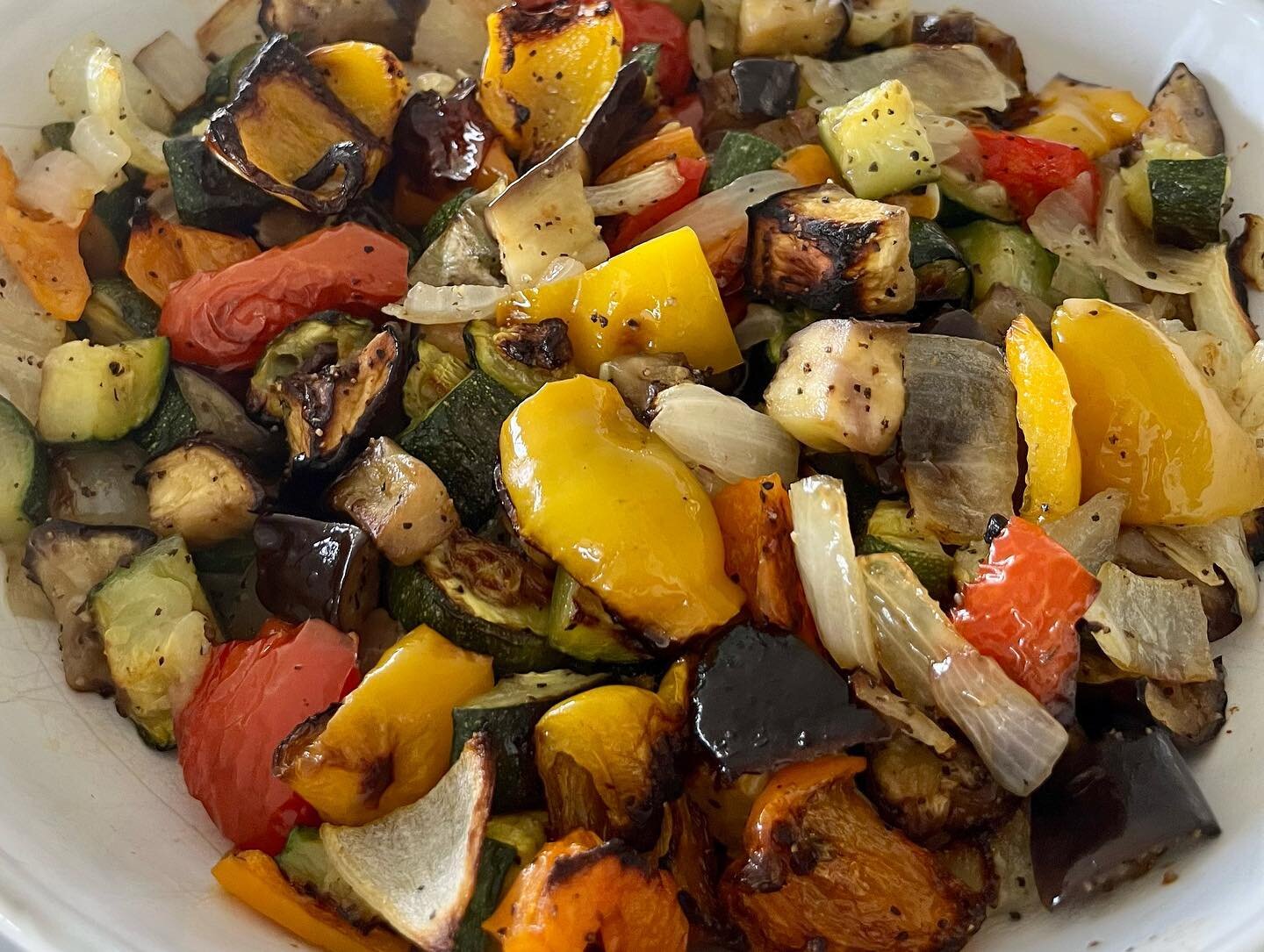 Roasted Veggies are always a hit.  Roasting them in a convection oven at 450 in a single layer ensures nice browning.