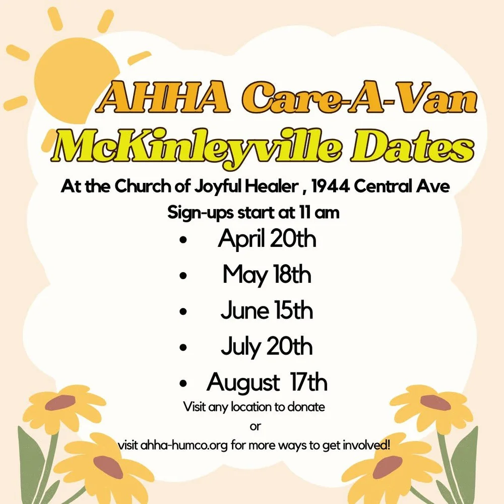 AHHA Shower CareAVan Schedule — AHHA Nonprofit