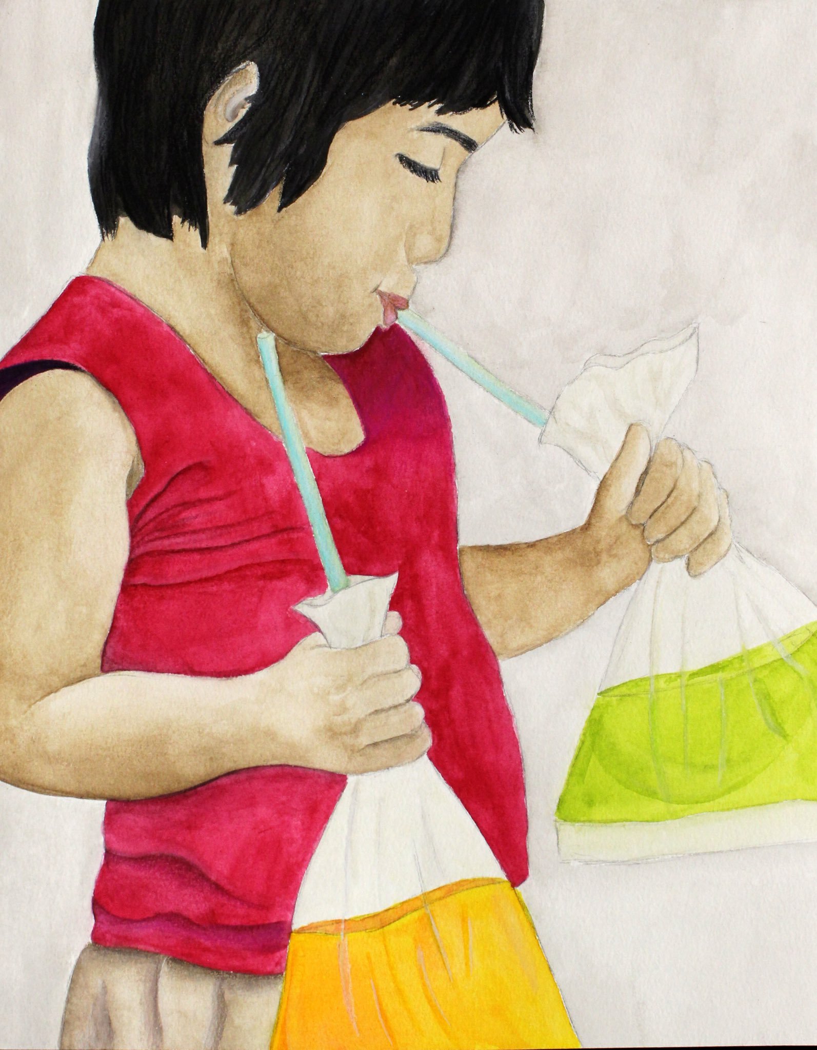 Sarsi, Watercolor on Paper