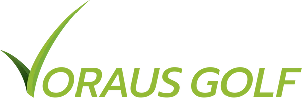 Logo of Voraus Golf with green and black text and design.
