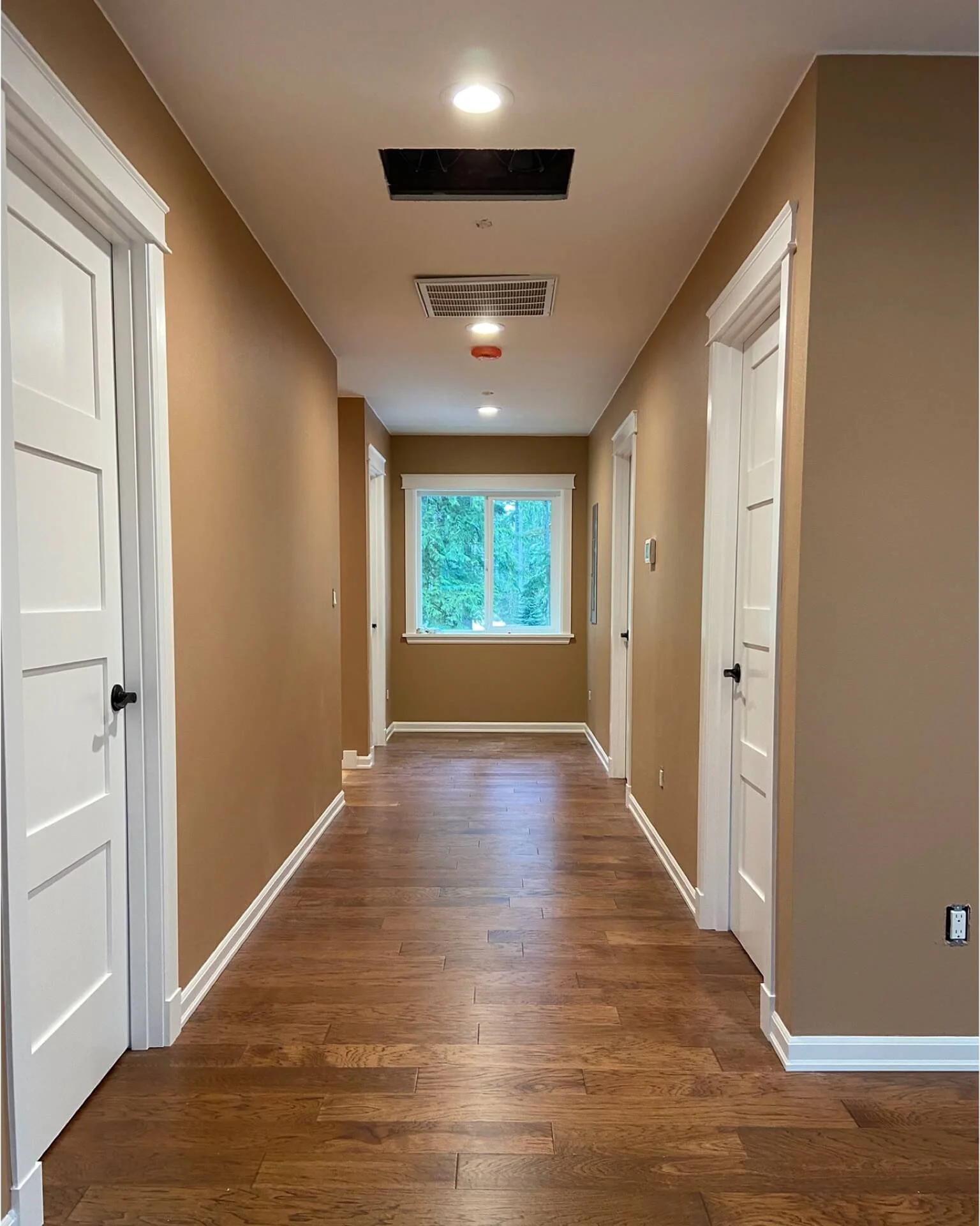 Custom ADU in Issaquah with drywall installation, Level 4 finishing, primer, and interior painting