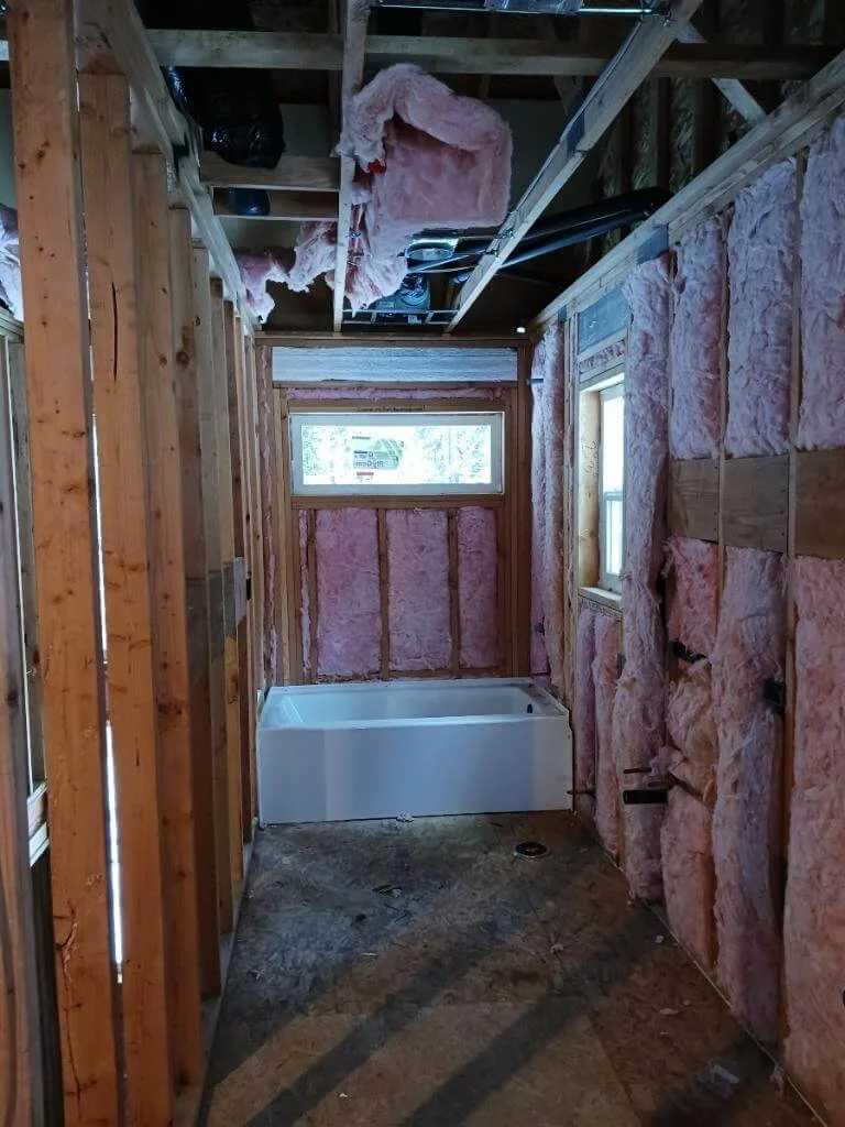 Basement remodel before drywall installation and finishing in Issaquah WA