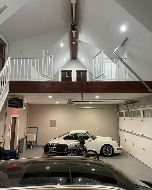 Gallery of garage drywall installation, Level 4 finishing, and painted garage interiors in the Seattle area